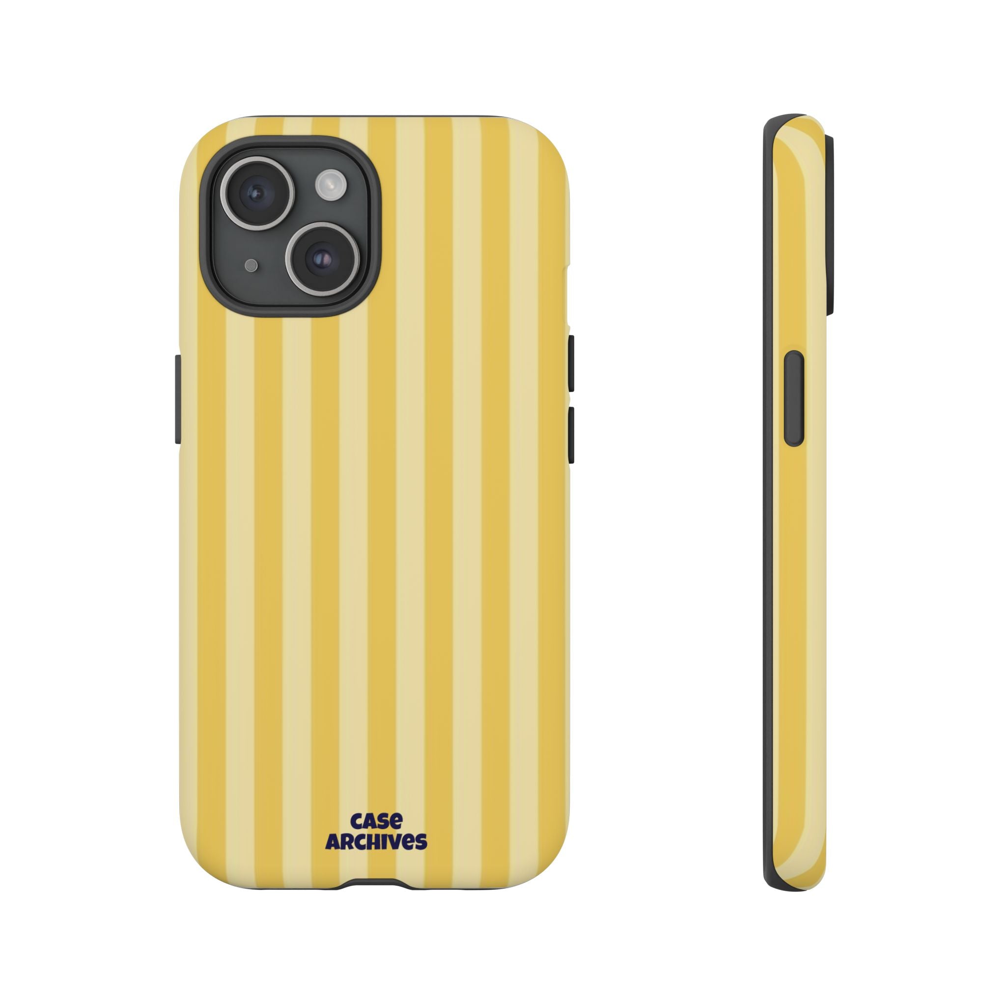 Yellow Striped Tough Phone Case – Durable Protective Cover (Case Archives)