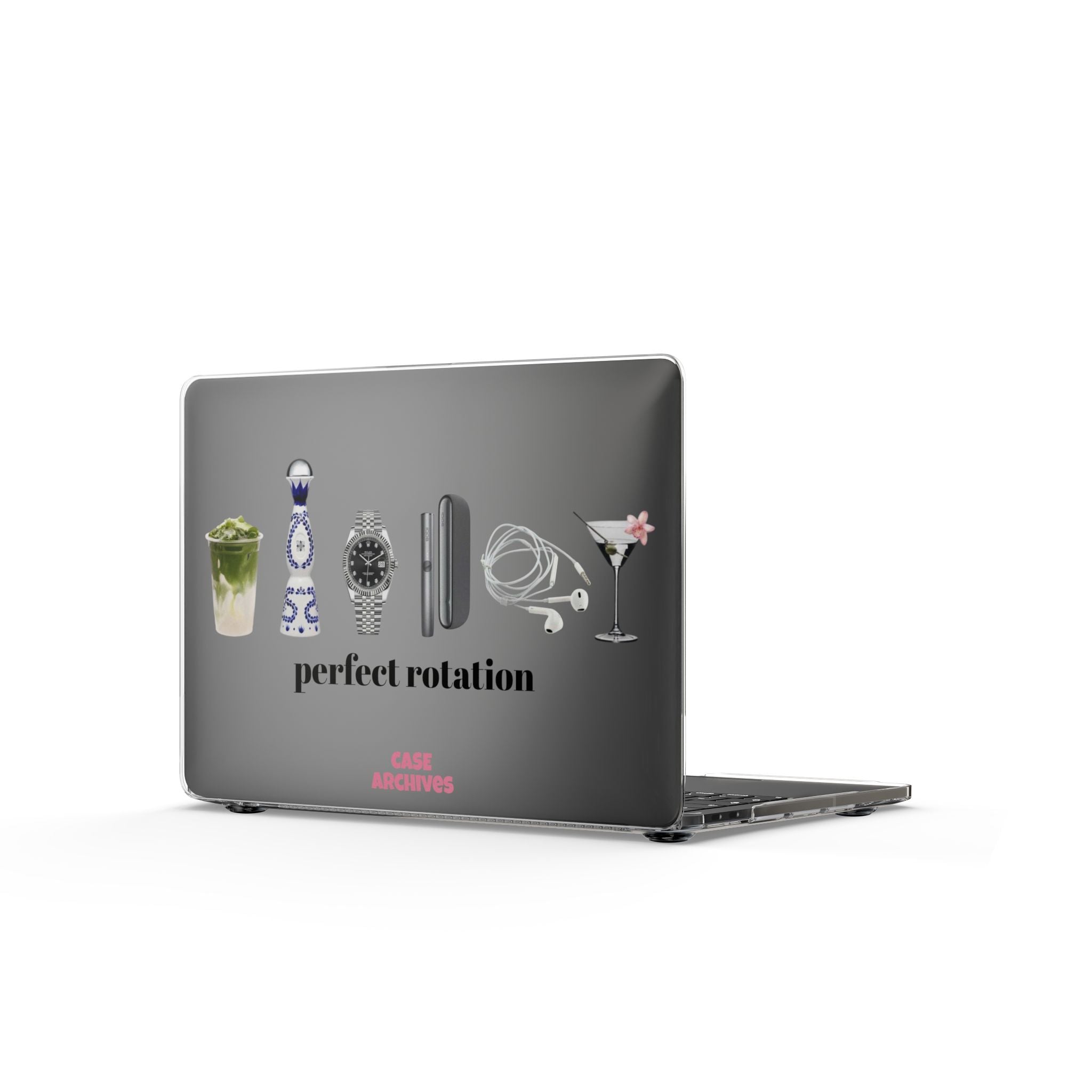 Clear MacBook Case — "Perfect Rotation" Cocktail & Accessories Design