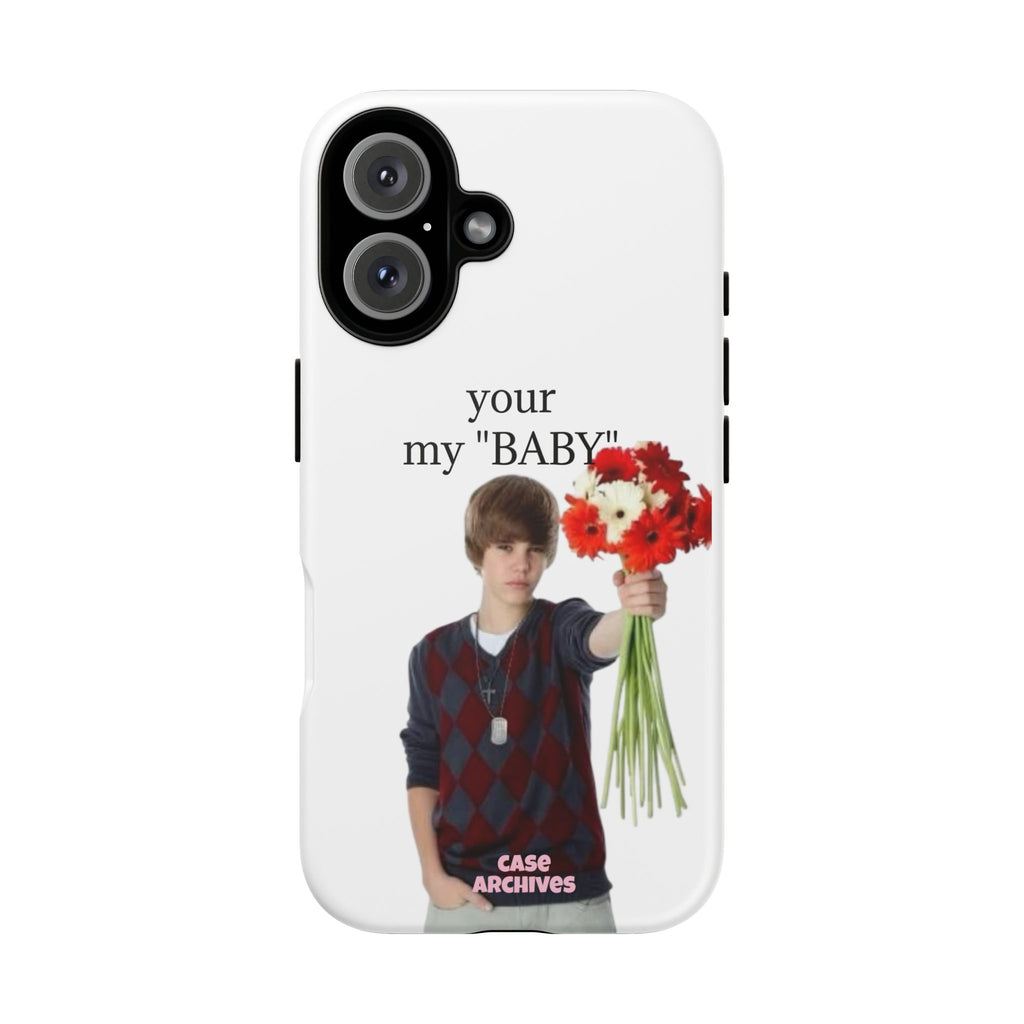 “your my 'BABY'” Justin Retro Photo Floral Design