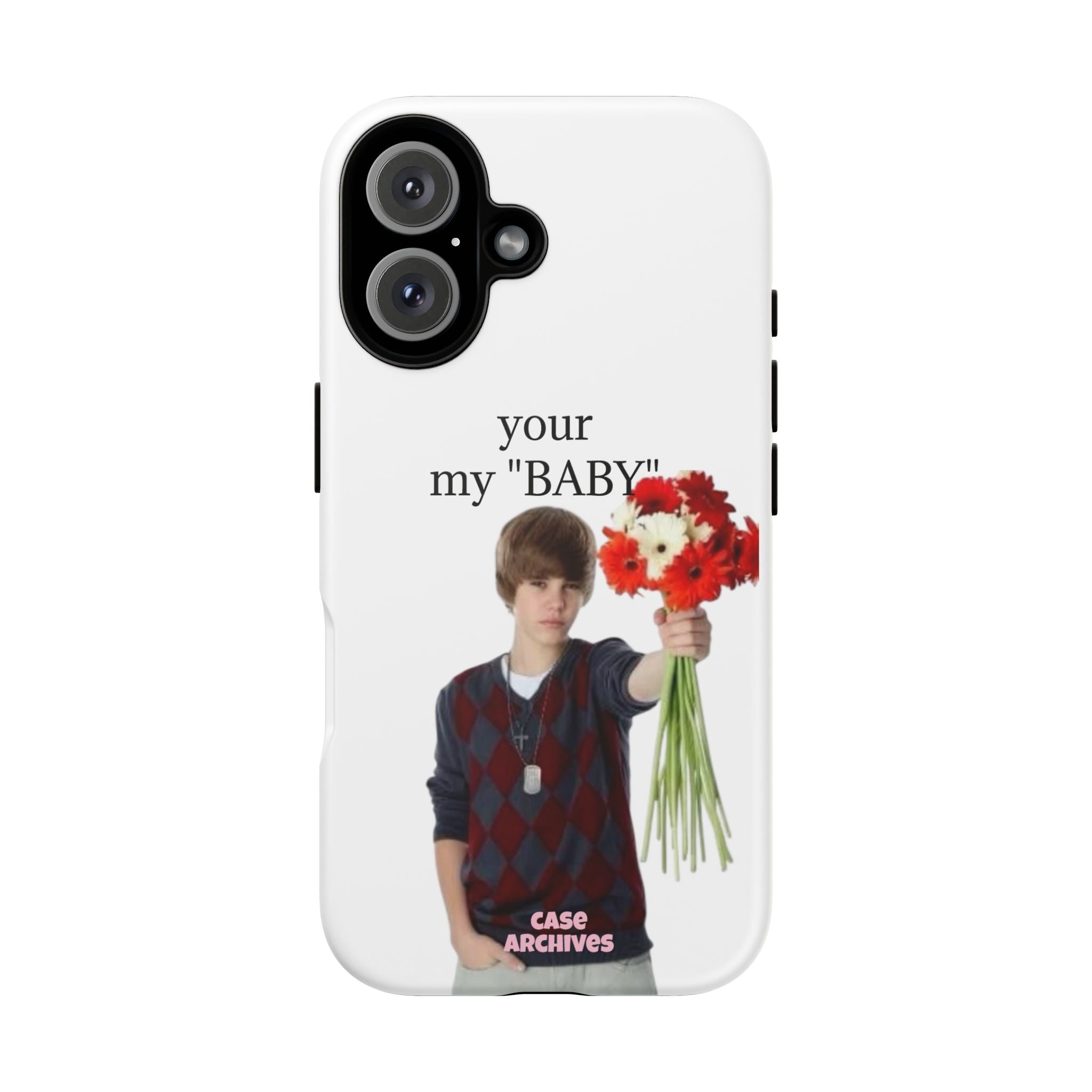 “your my 'BABY'” Justin Retro Photo Floral Design