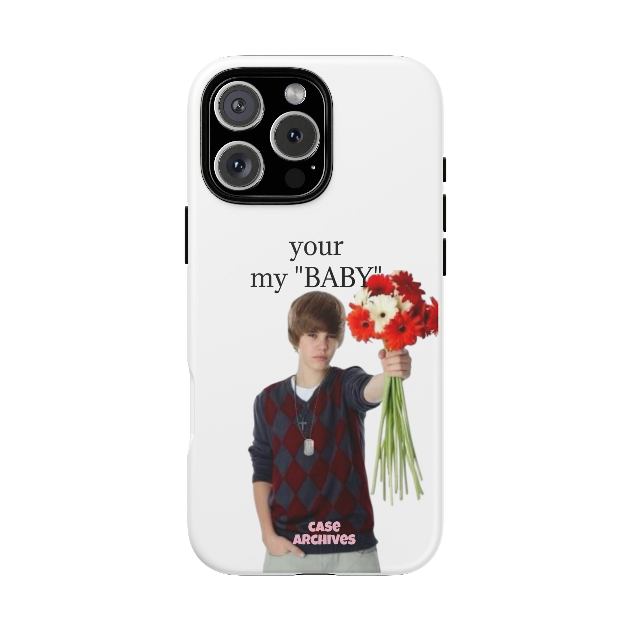 “your my 'BABY'” Justin Retro Photo Floral Design