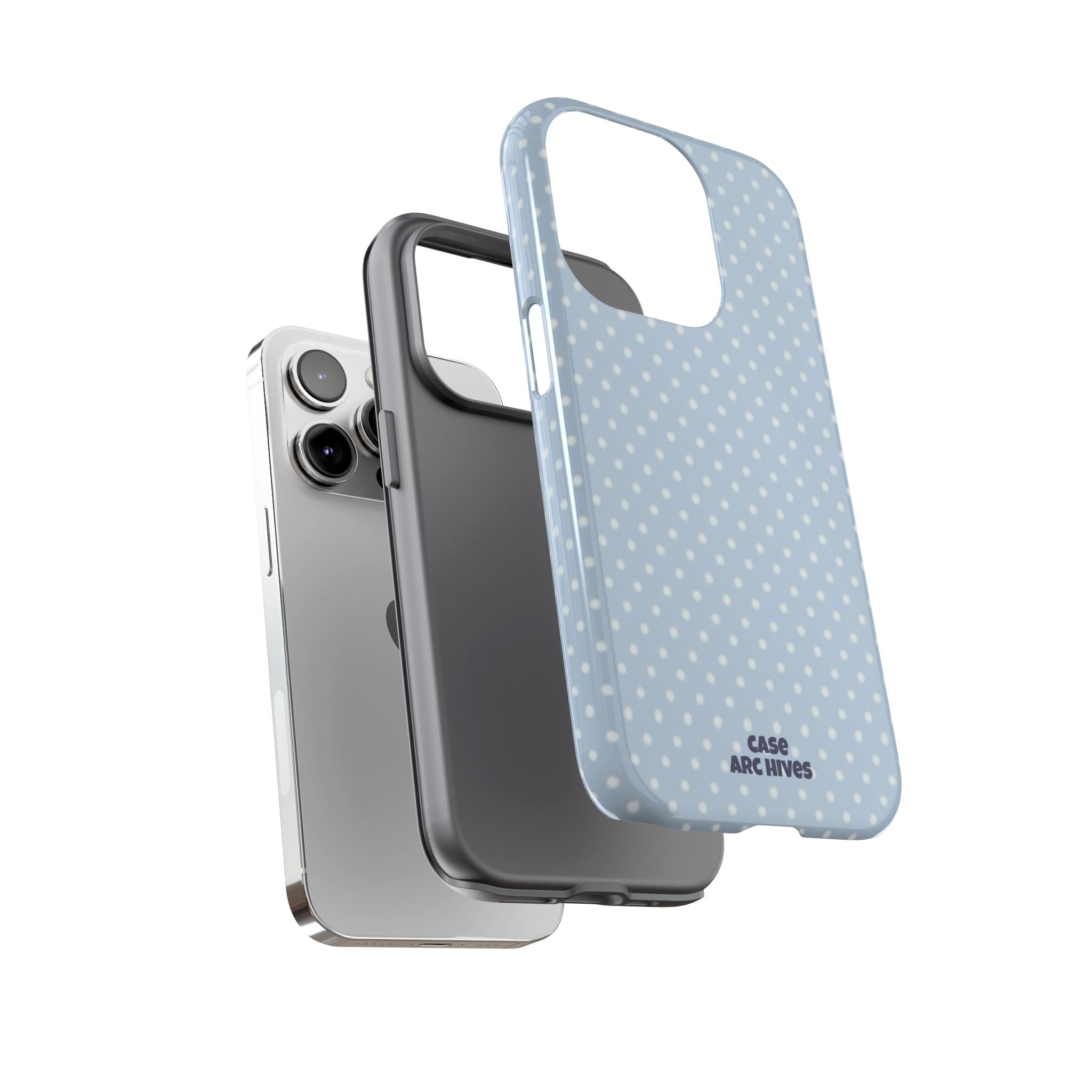 Pastel Blue Polka Dot Tough Phone Case — Protective iPhone Cover
