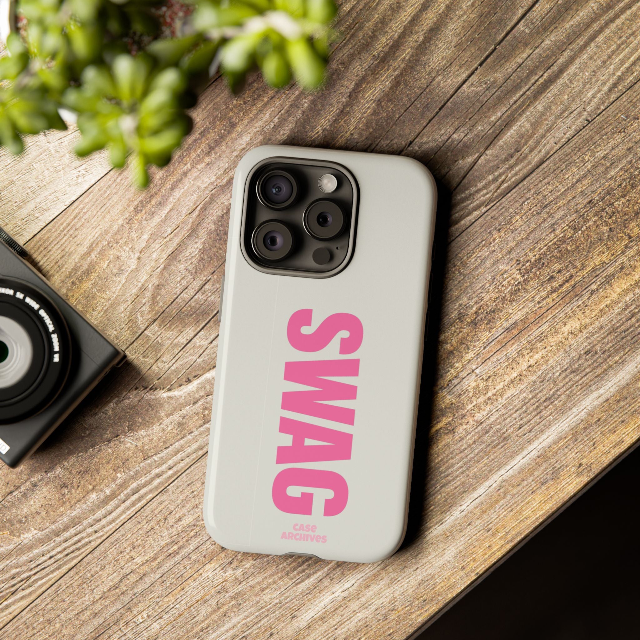SWAG Phone Case — Bold Pink Vertical Text Tough Case