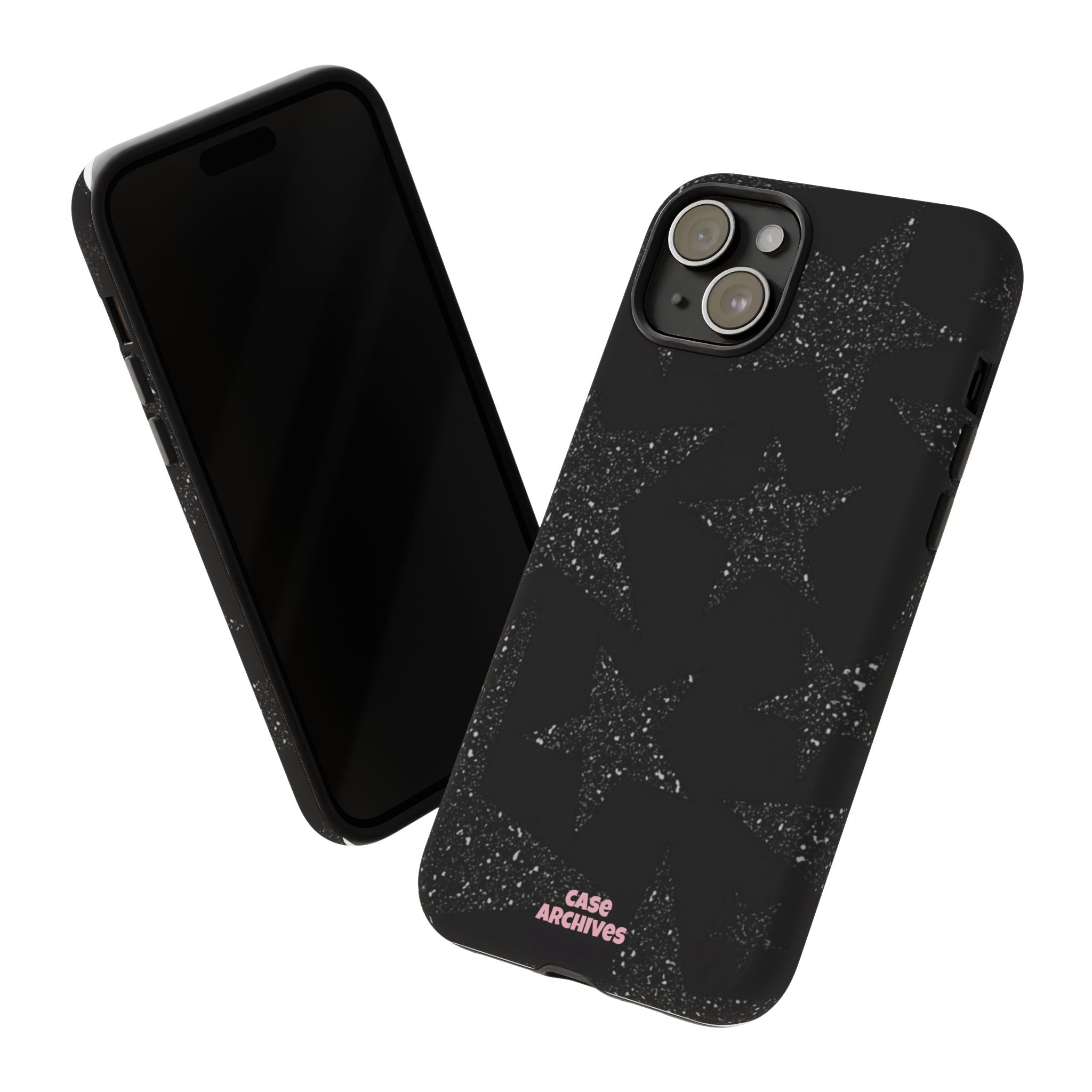 Glitter Star Tough Case — Black Sparkle Phone Protection