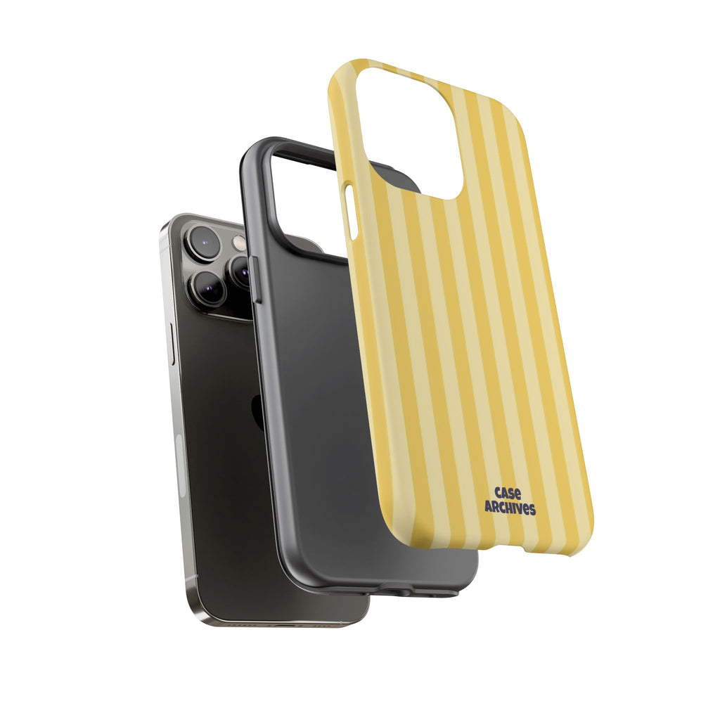 Yellow Striped Tough Phone Case – Durable Protective Cover (Case Archives)