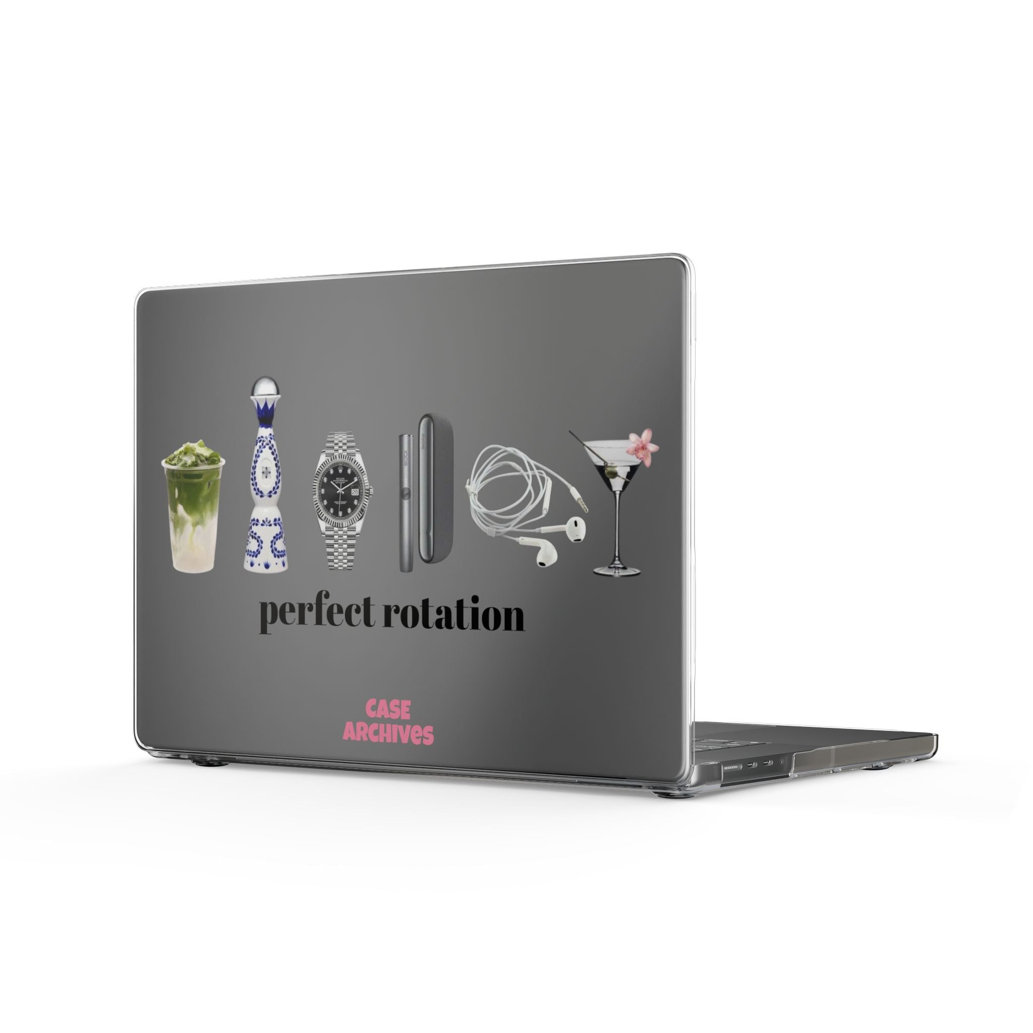 Clear MacBook Case — "Perfect Rotation" Cocktail & Accessories Design