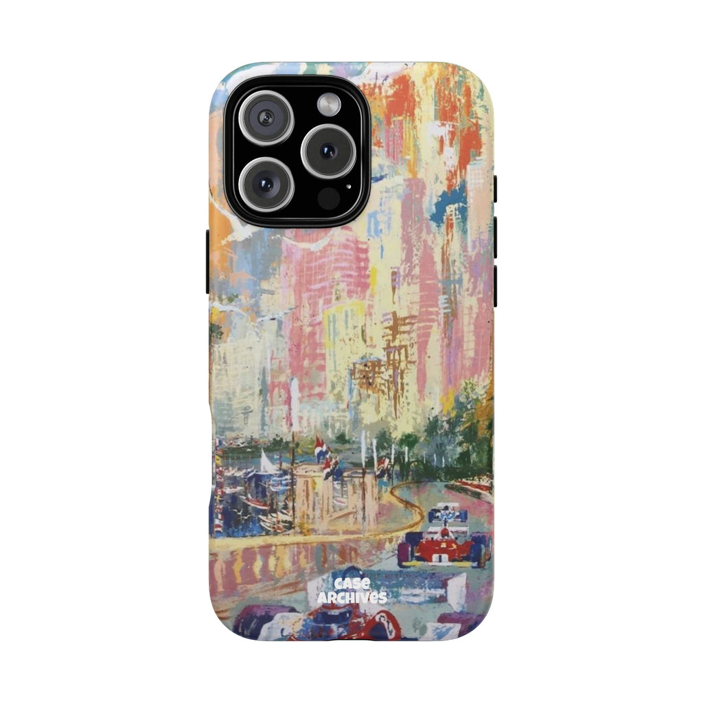 Racing Cityscape Phone Case — Vintage Grand Prix Art Protective Cover