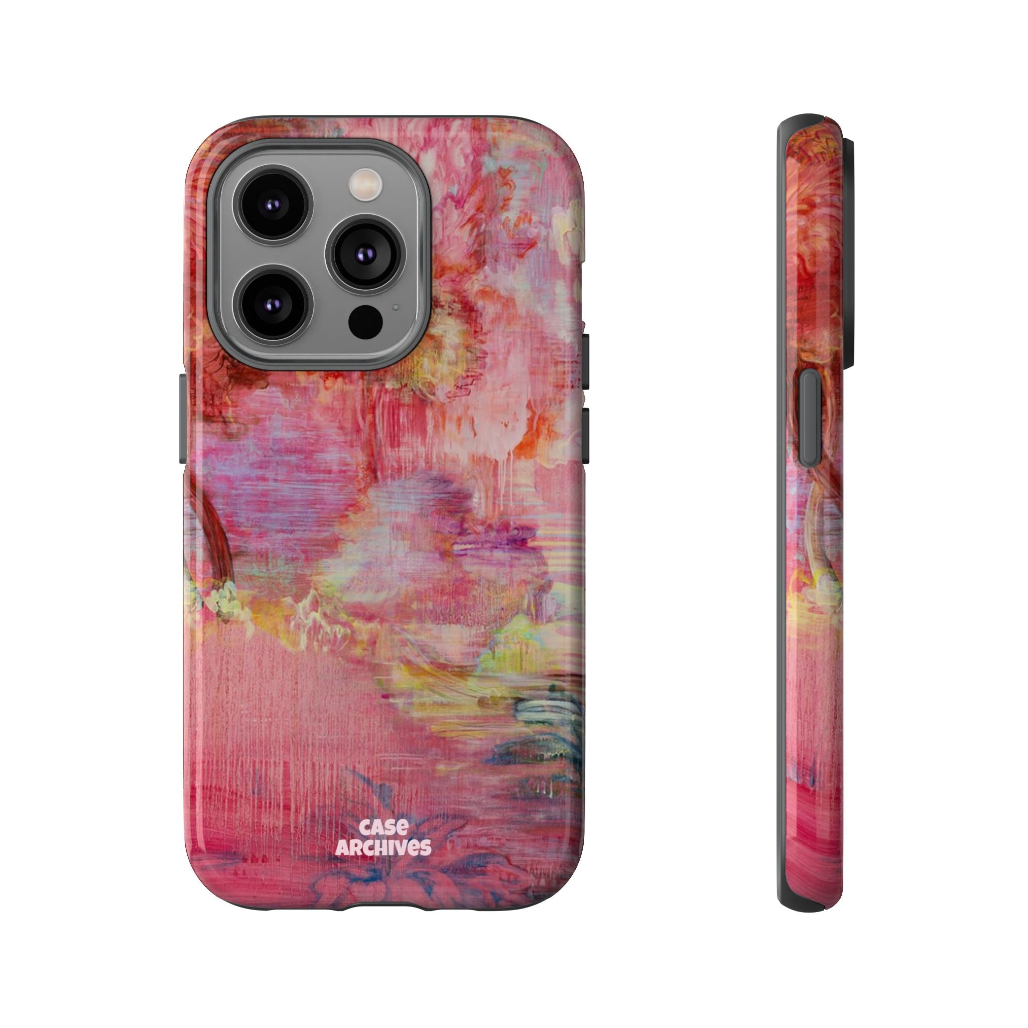 Floral Pink Abstract Phone Case — Tough Durable iPhone Cover