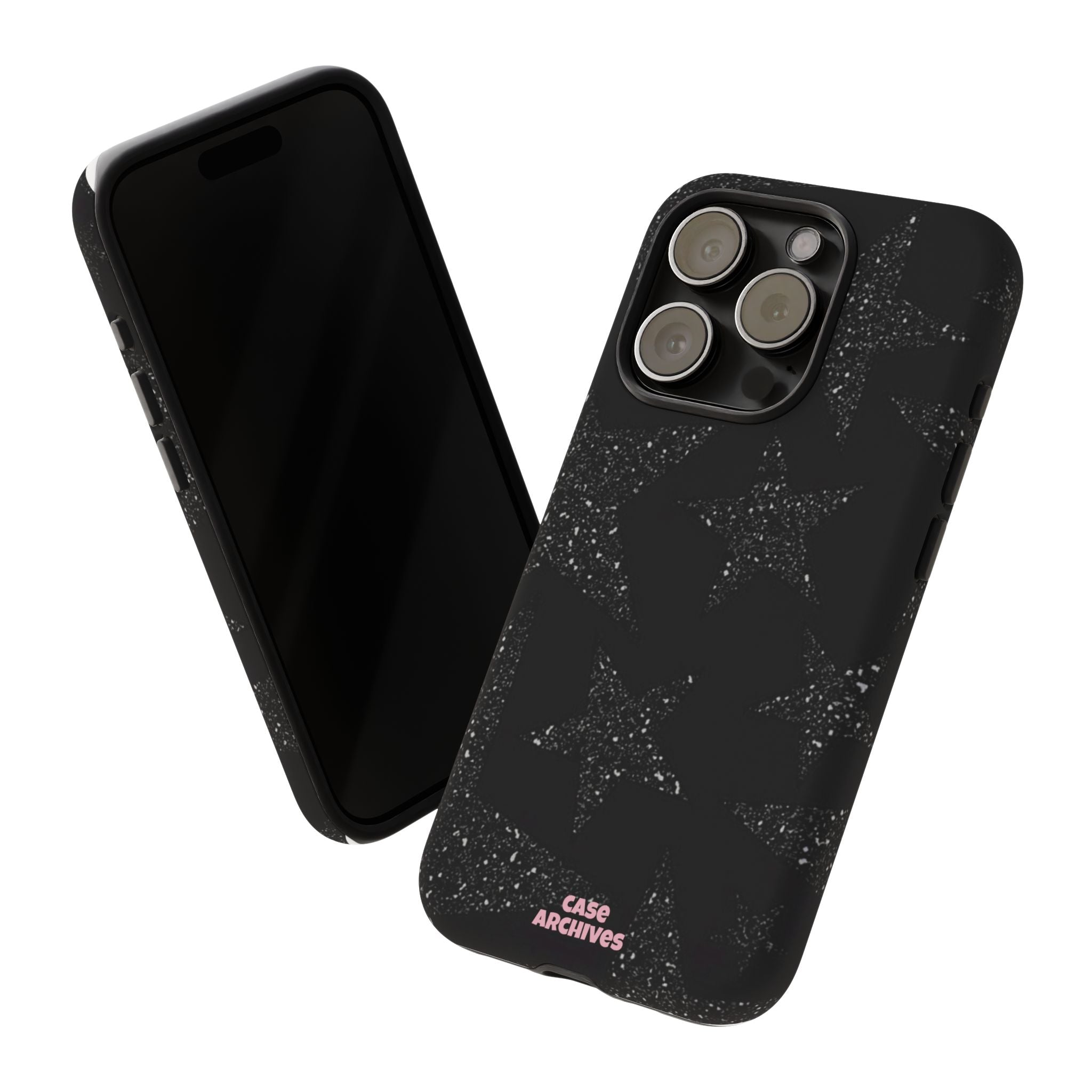 Glitter Star Tough Case — Black Sparkle Phone Protection
