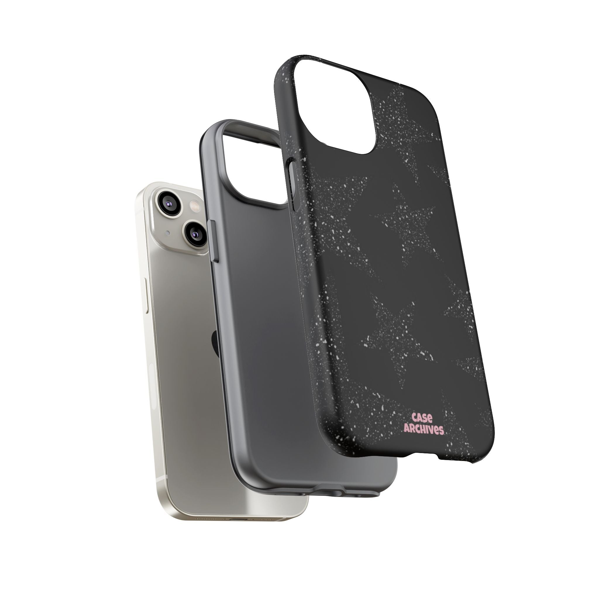 Glitter Star Tough Case — Black Sparkle Phone Protection