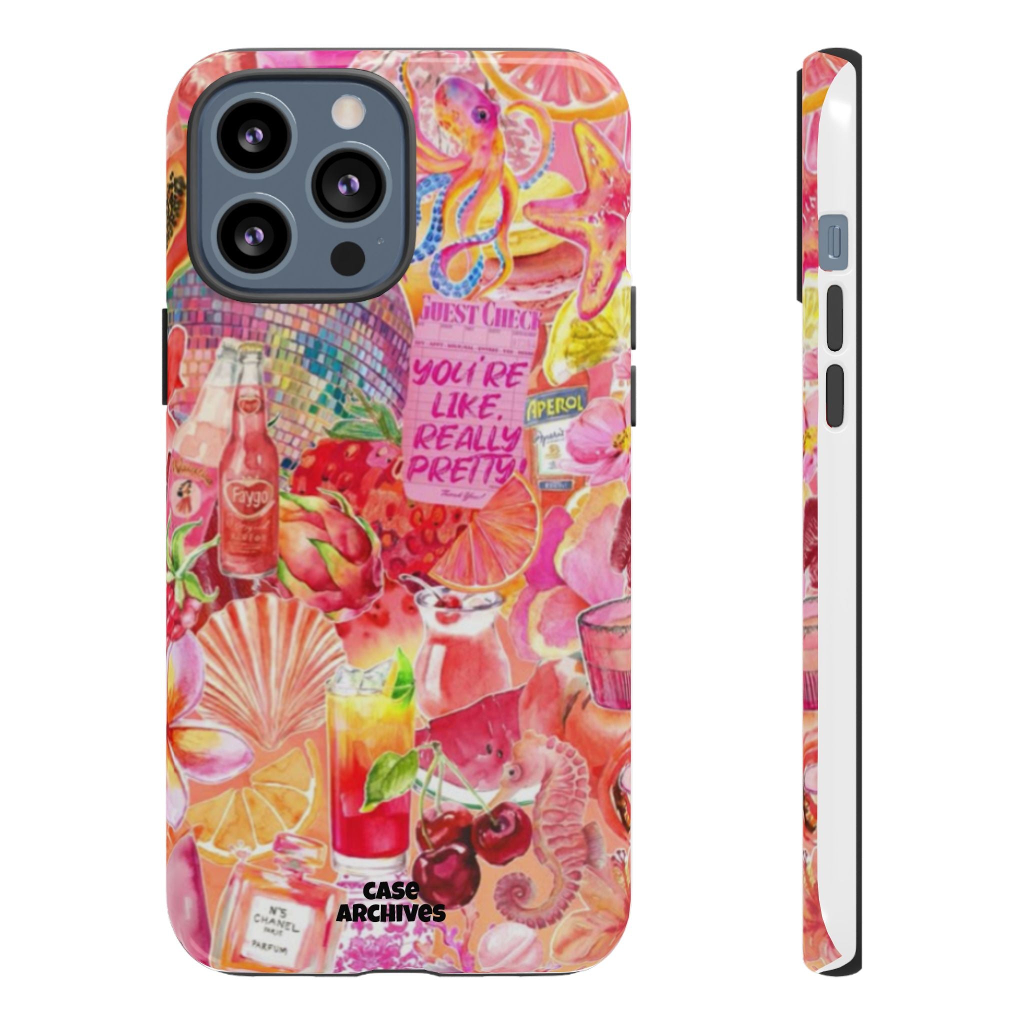 Phone Case — Pink Tropical Collage "You're Like, Really Pretty"