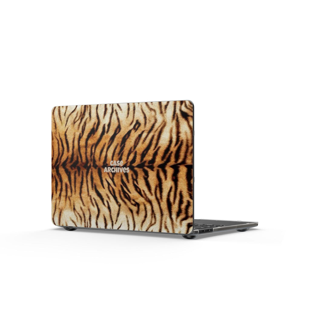 Tiger Print Matte MacBook Case — Bold Animal Stripe Laptop Cover