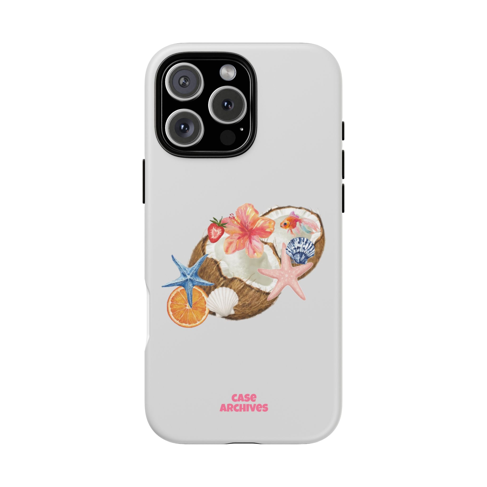Beach Shells Tough Phone Case — Tropical Starfish & Hibiscus Design