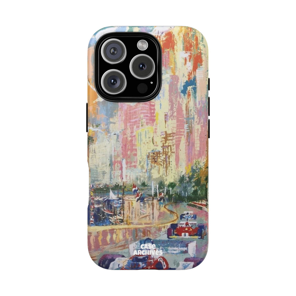 Racing Cityscape Phone Case — Vintage Grand Prix Art Protective Cover