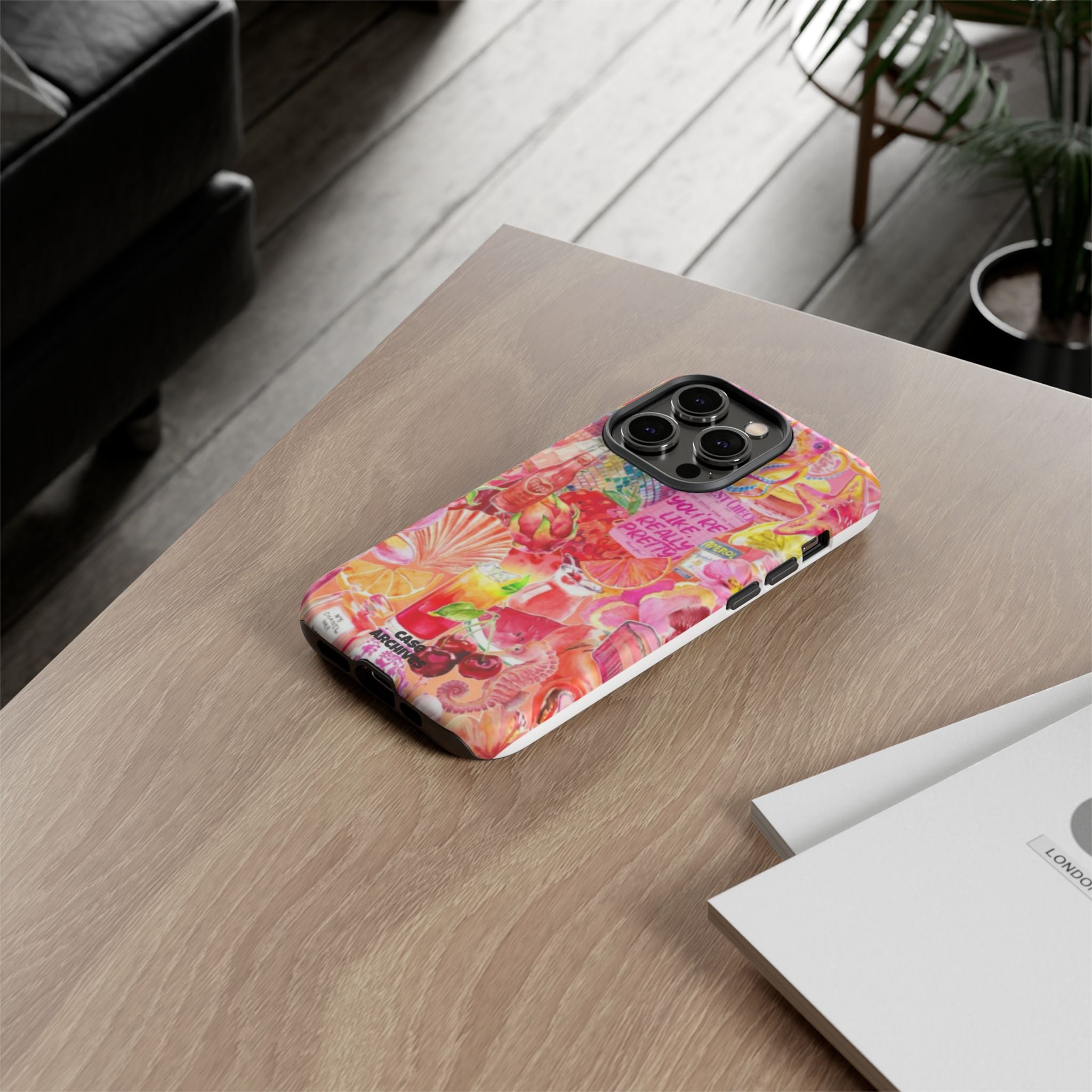 Phone Case — Pink Tropical Collage "You're Like, Really Pretty"