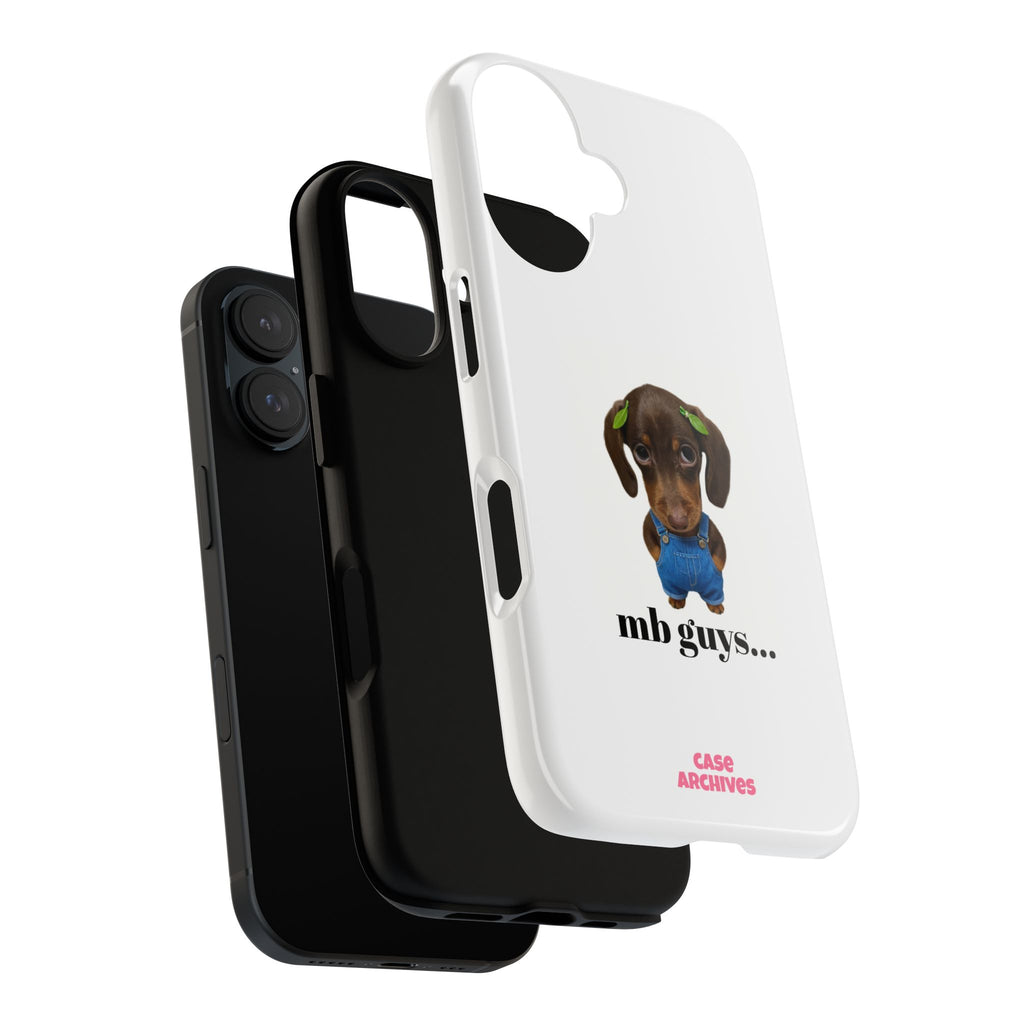Phone Case — Cute Dachshund Puppy Design with 'nb guys...' Text