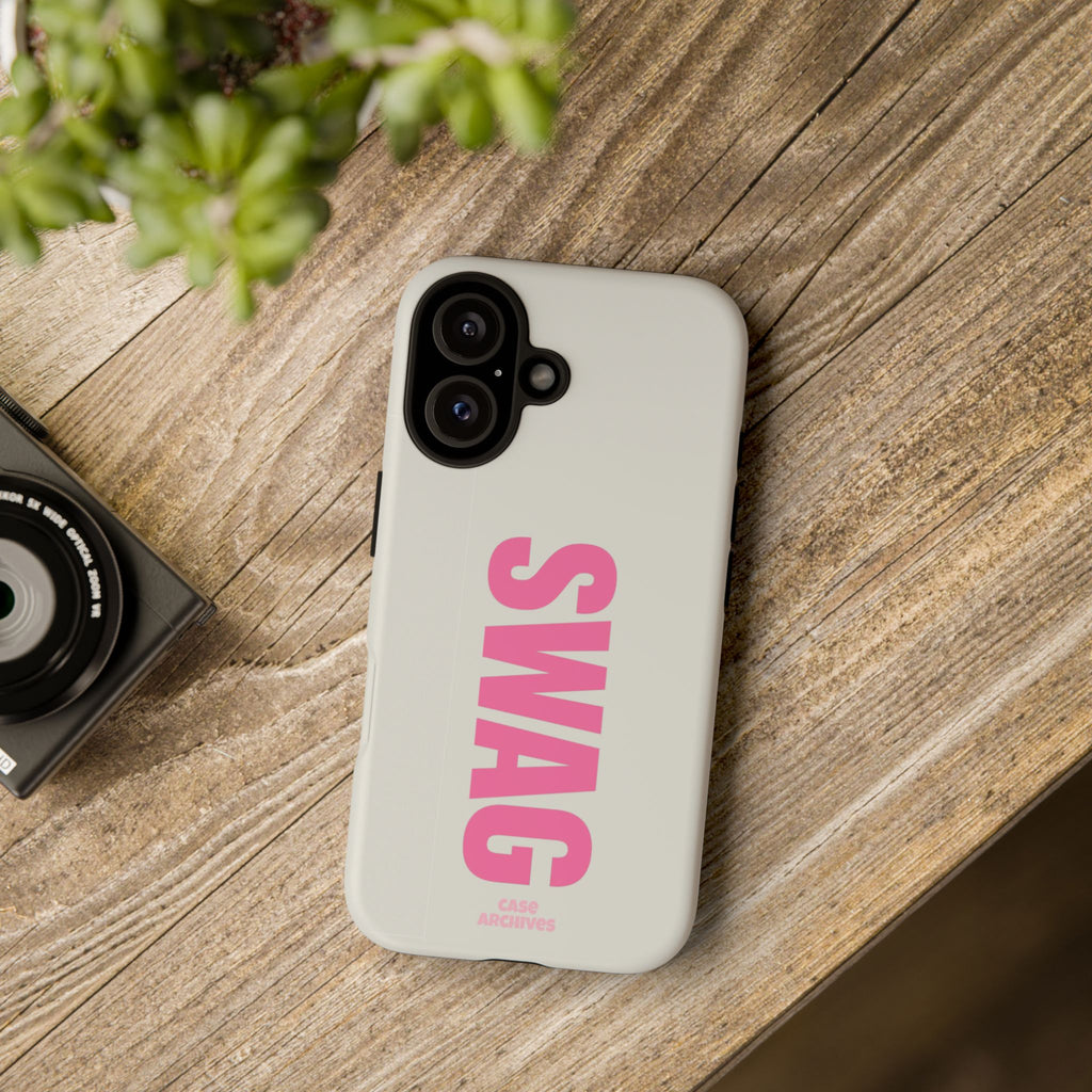 SWAG Phone Case — Bold Pink Vertical Text Tough Case
