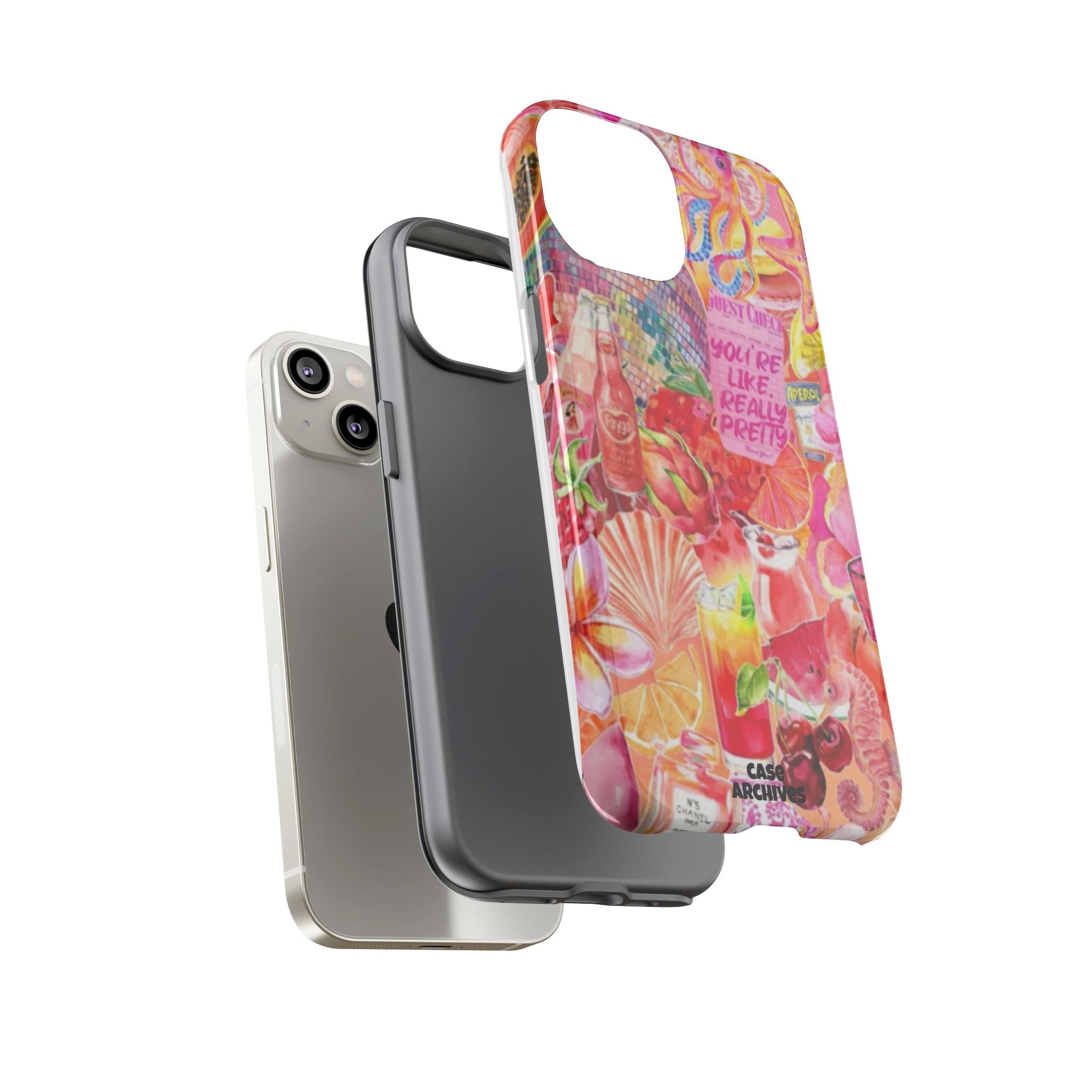 Phone Case — Pink Tropical Collage "You're Like, Really Pretty"