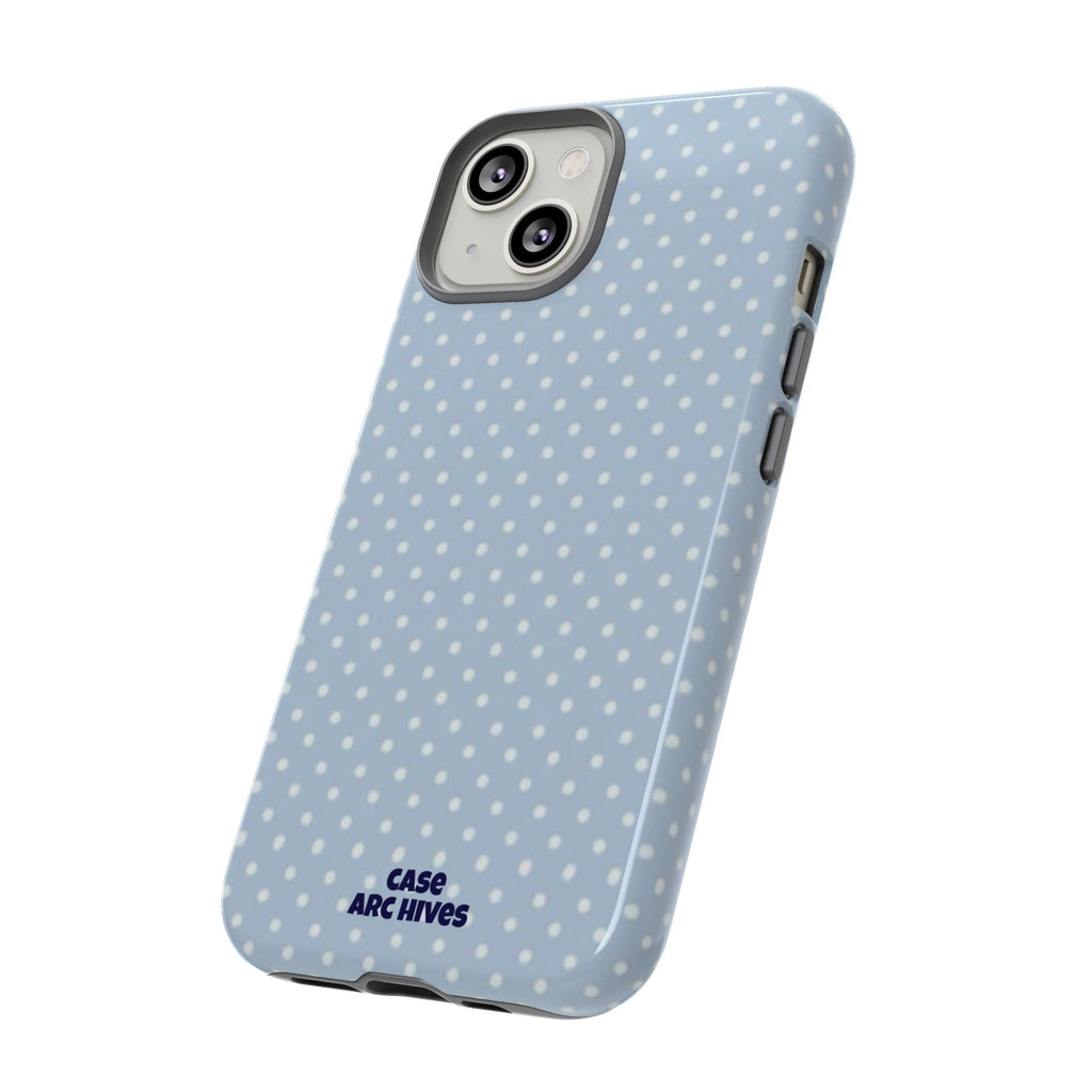 Pastel Blue Polka Dot Tough Phone Case — Protective iPhone Cover