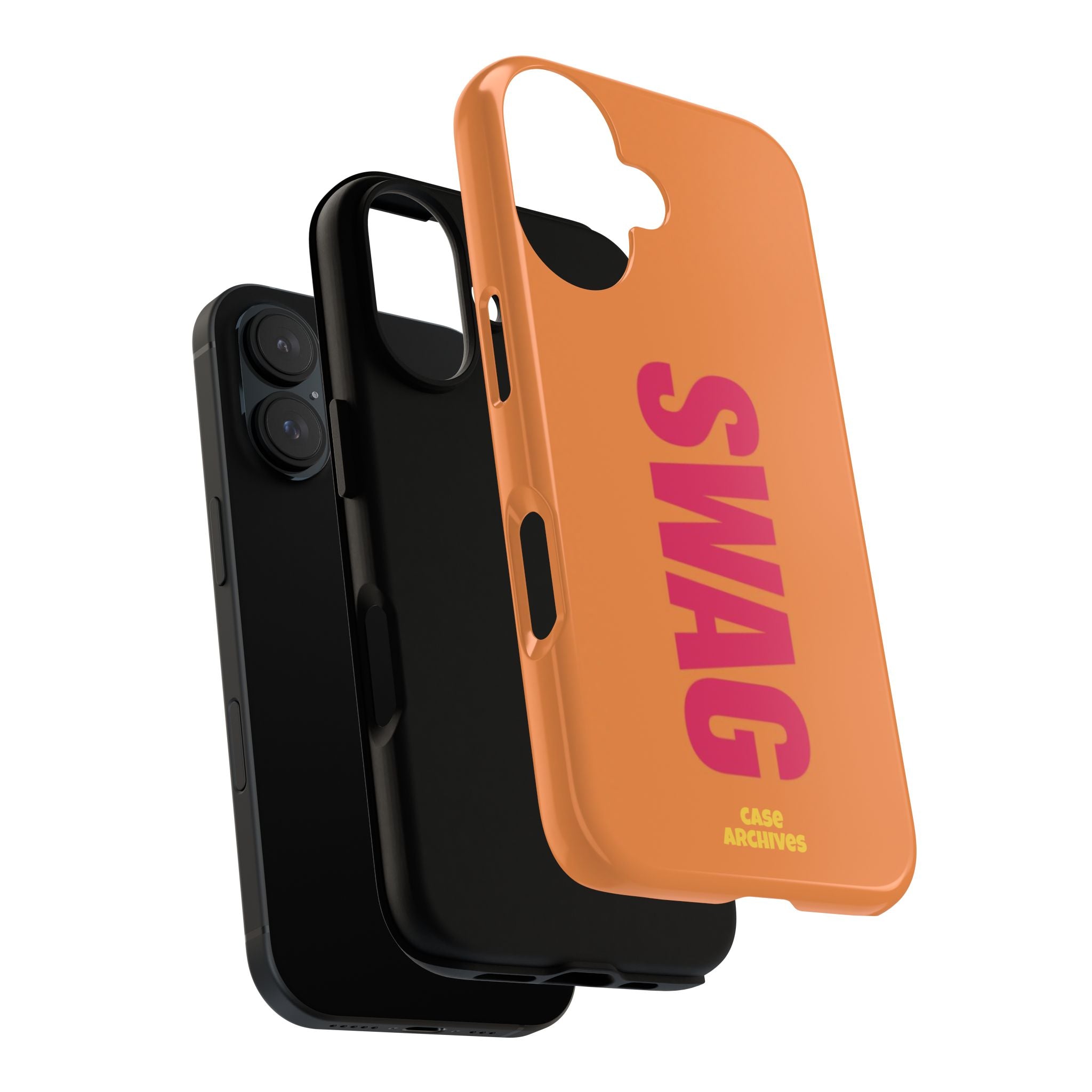 SWAG vertical text Tough Case | orange phone case, bold typography