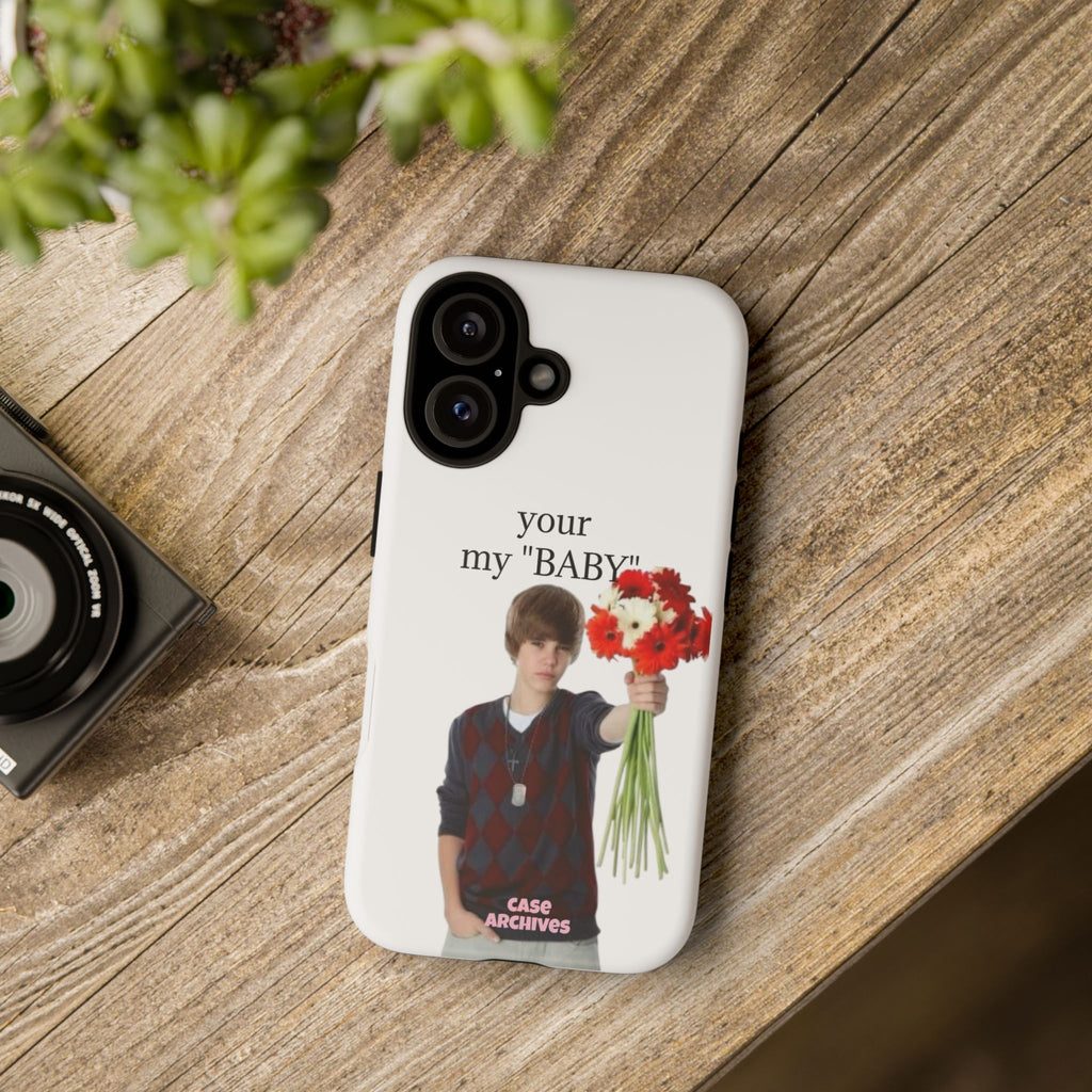 “your my 'BABY'” Justin Retro Photo Floral Design