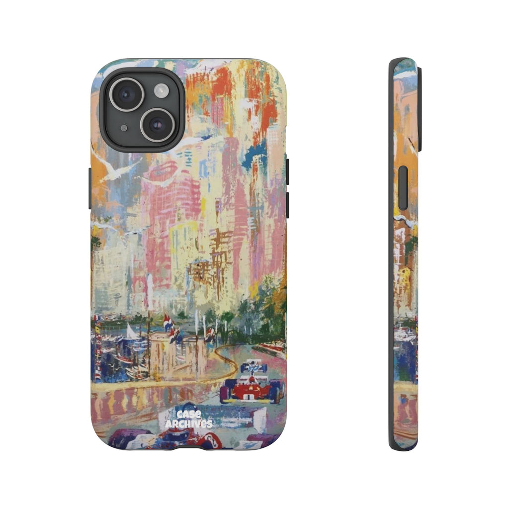Racing Cityscape Phone Case — Vintage Grand Prix Art Protective Cover