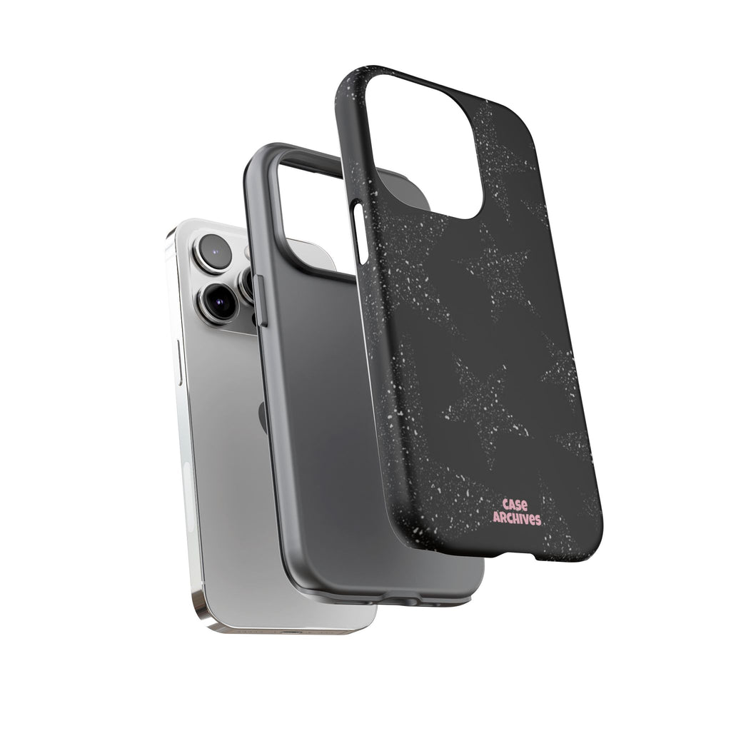 Glitter Star Tough Case — Black Sparkle Phone Protection