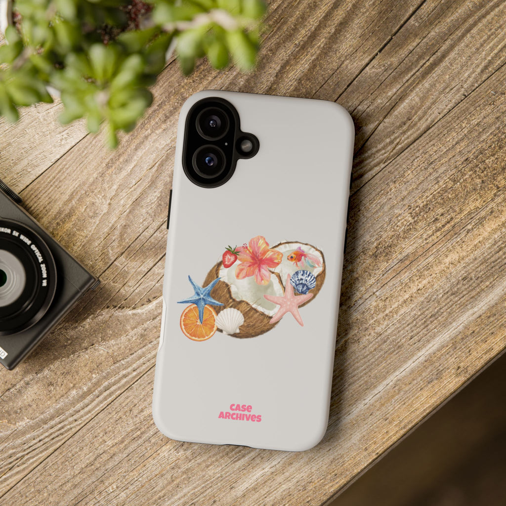 Beach Shells Tough Phone Case — Tropical Starfish & Hibiscus Design