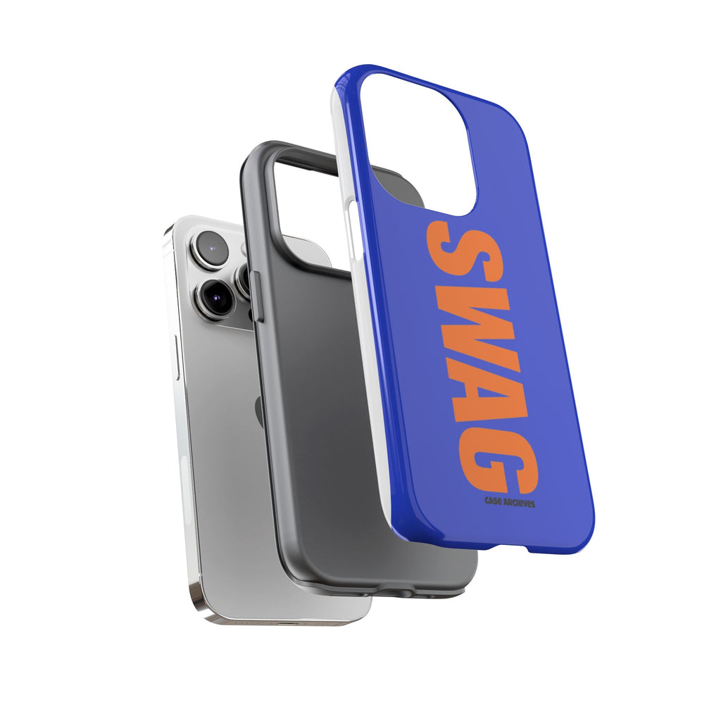 SWAG phone case | Tough Cases blue orange typography