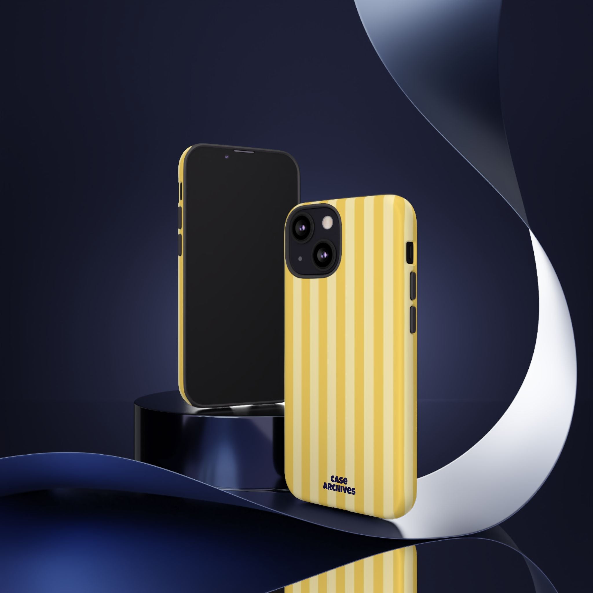 Yellow Striped Tough Phone Case – Durable Protective Cover (Case Archives)