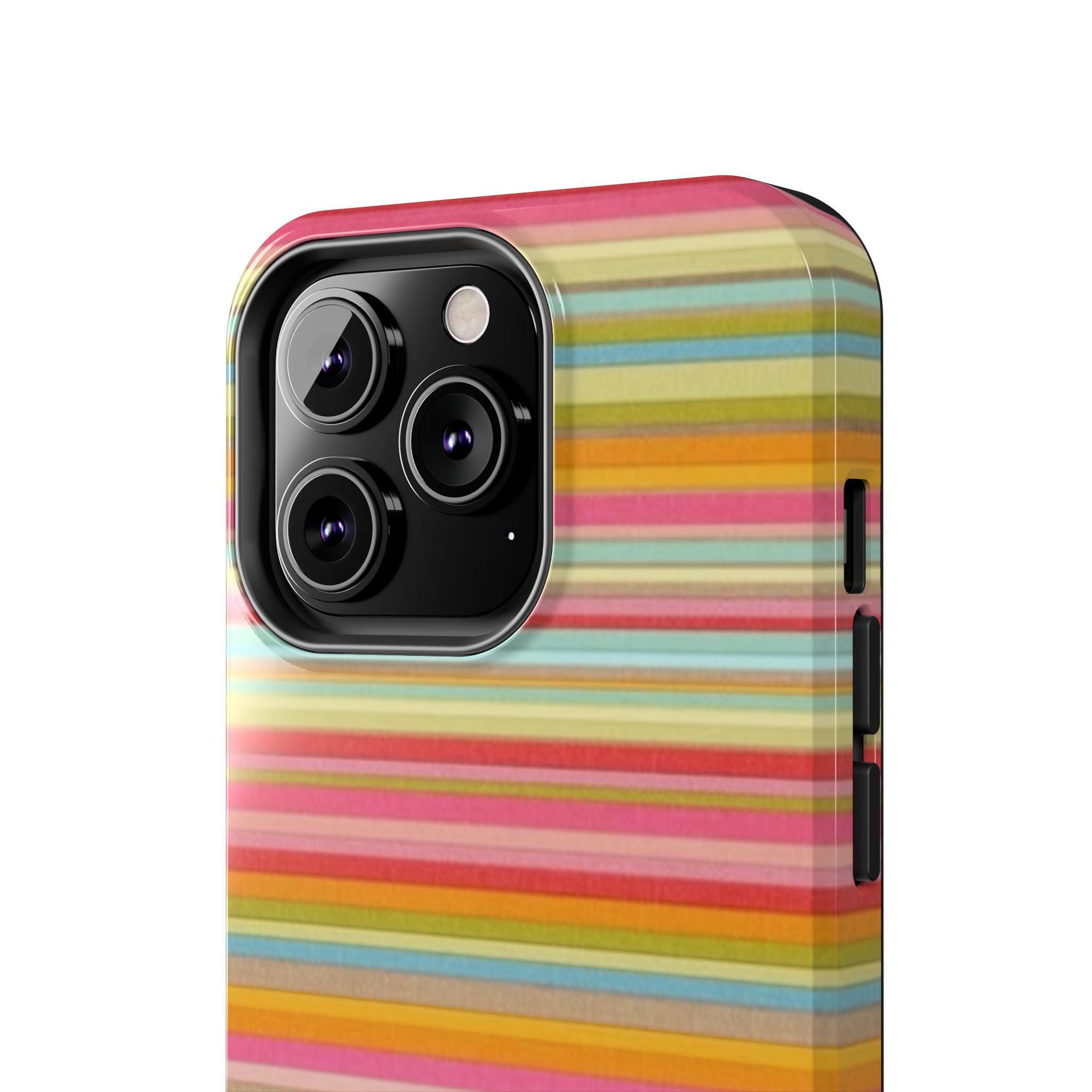 Tough Phone Case — Colorful Retro Striped Protective Cover