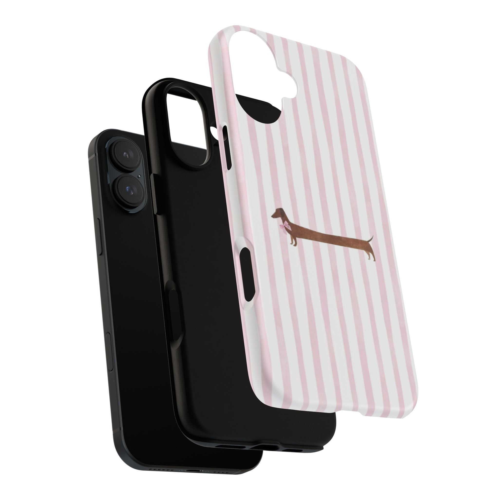 Dachshund Stripe Phone Case — Cute Pink Wiener Dog Protective Case