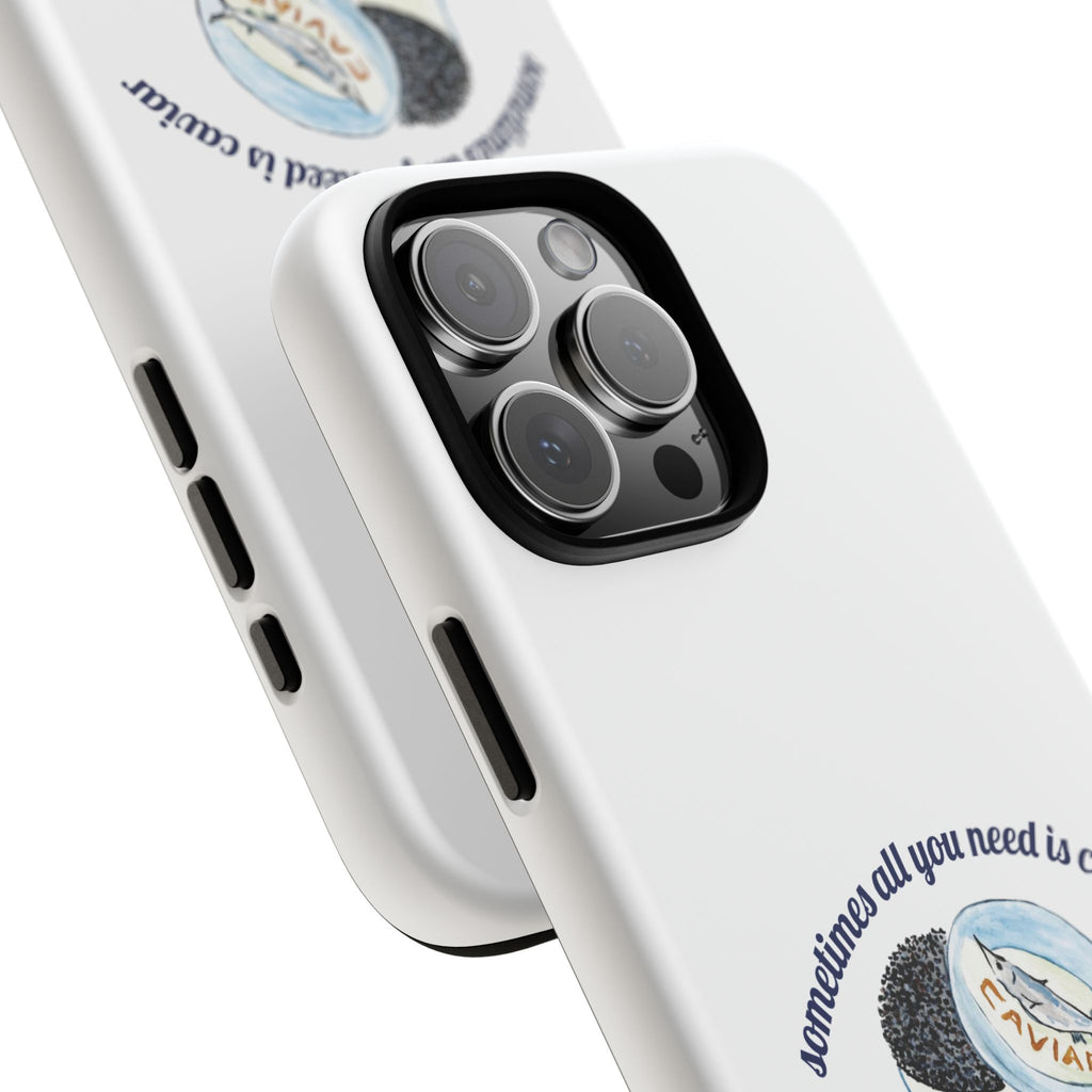 Caviar Illustration Phone Case — "sometimes all you need is caviar" Protective Hard Case