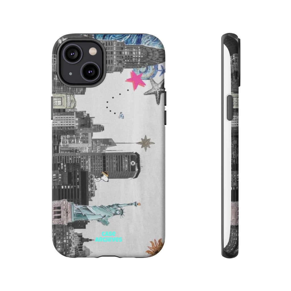 City Skyline Tough Phone Case – Statue of Liberty Urban Art Protective Cover