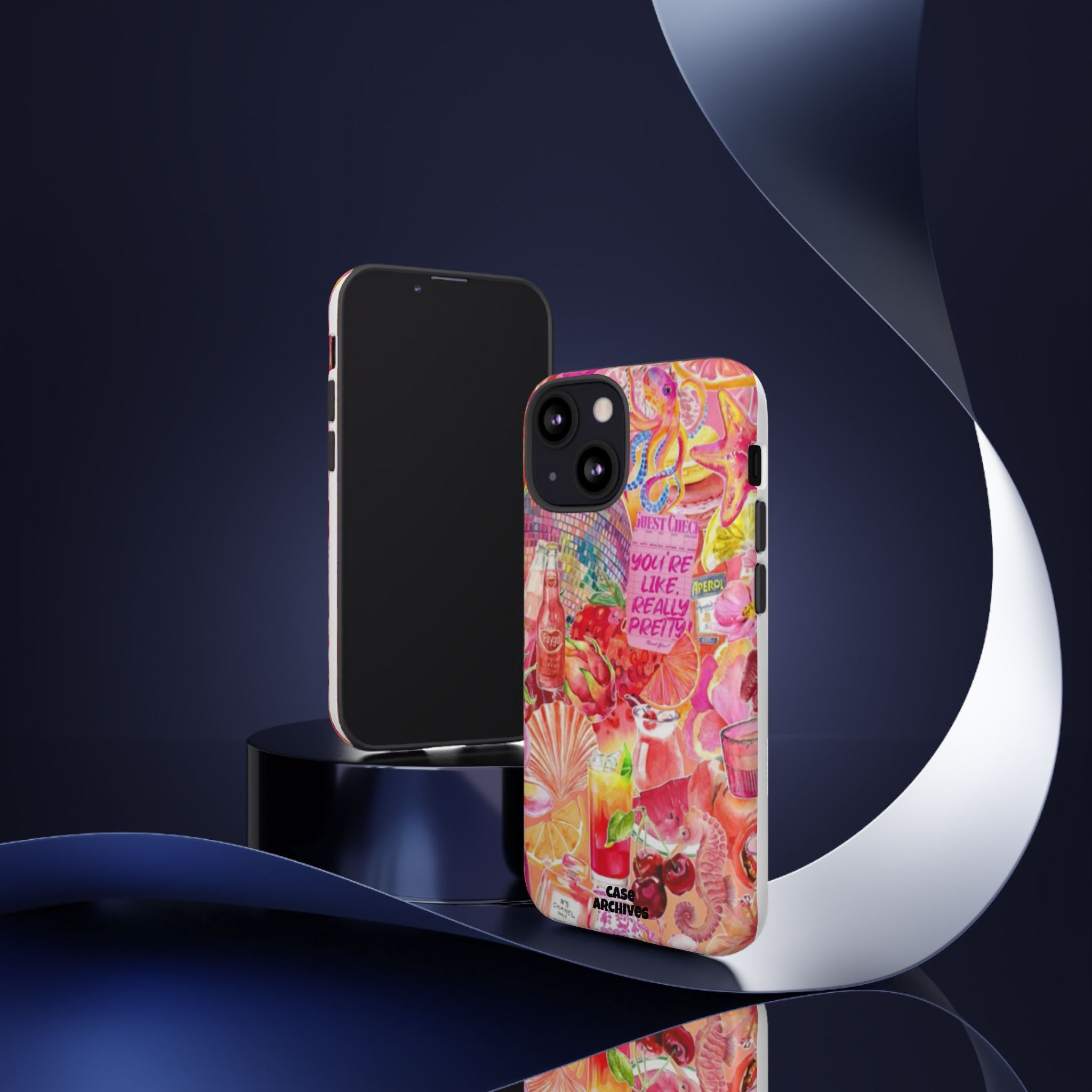 Phone Case — Pink Tropical Collage "You're Like, Really Pretty"