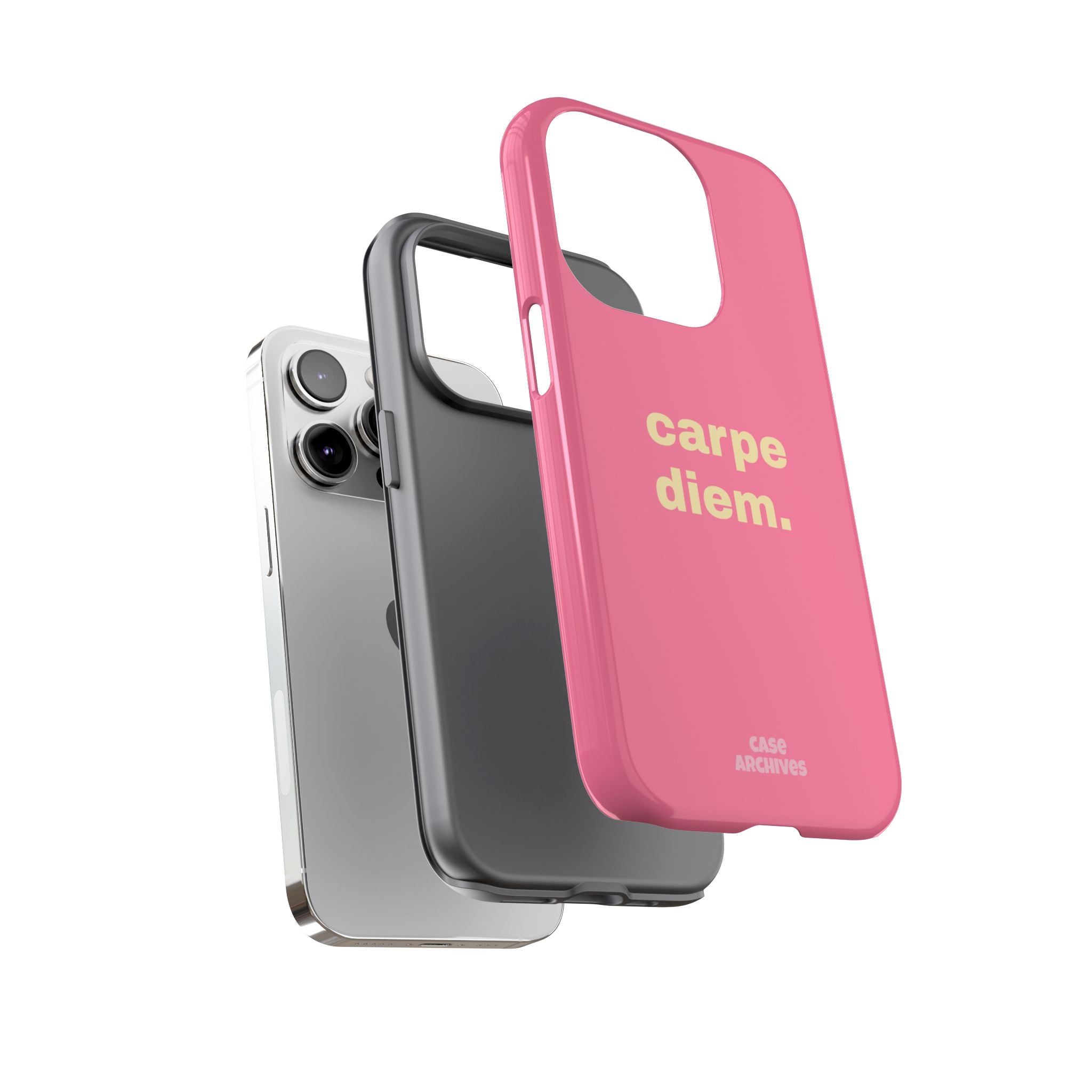 Pink "carpe diem." Tough Phone Case — Motivational Slim Protective Case