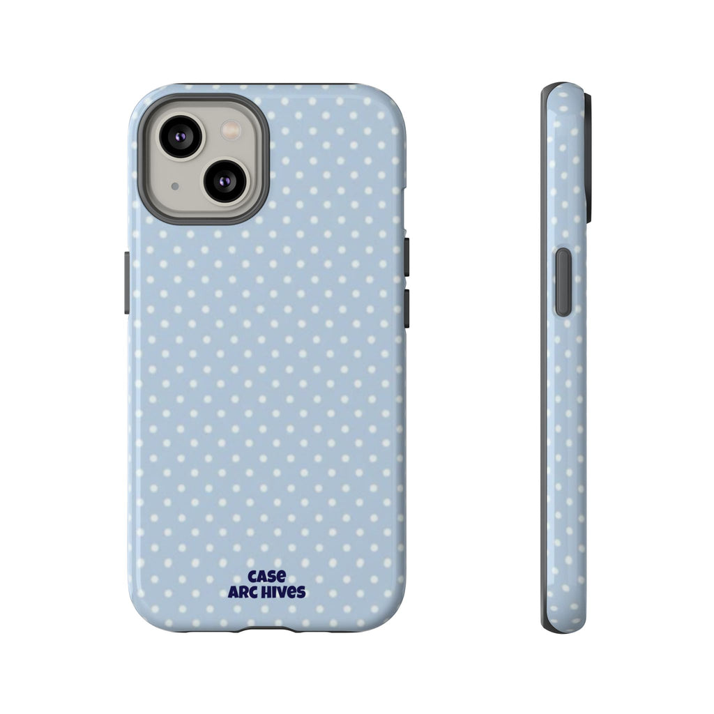 Pastel Blue Polka Dot Tough Phone Case — Protective iPhone Cover