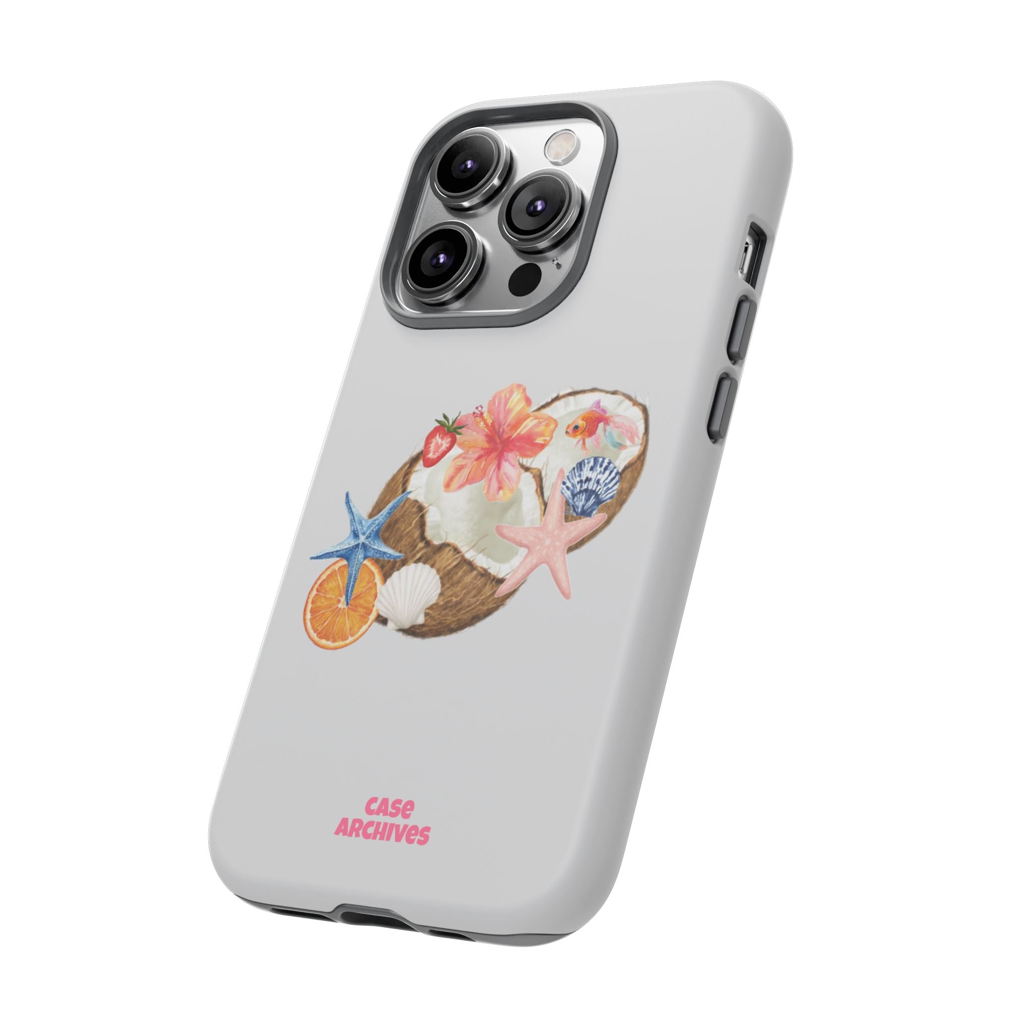 Beach Shells Tough Phone Case — Tropical Starfish & Hibiscus Design