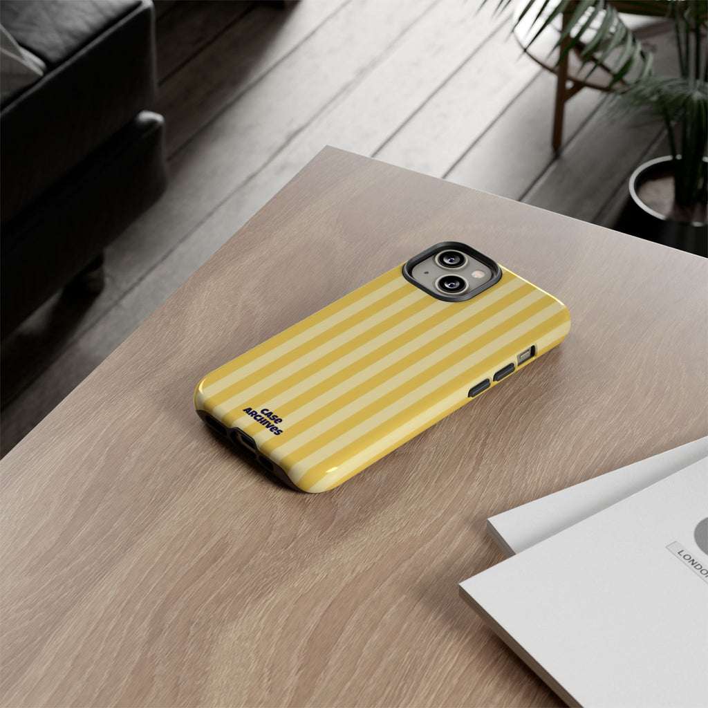 Yellow Striped Tough Phone Case – Durable Protective Cover (Case Archives)