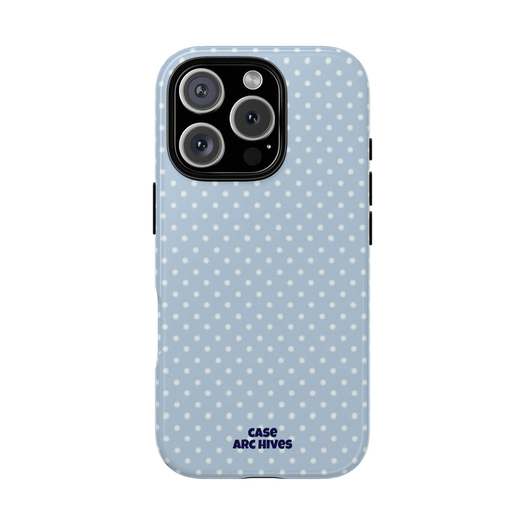Pastel Blue Polka Dot Tough Phone Case — Protective iPhone Cover