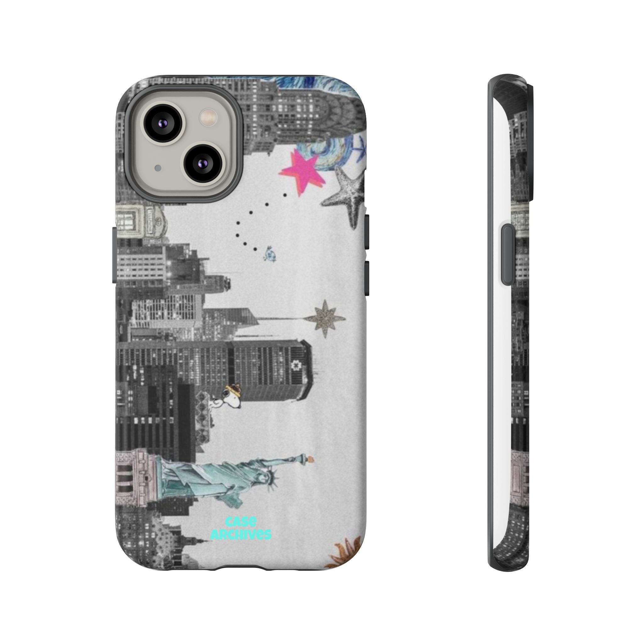 City Skyline Tough Phone Case – Statue of Liberty Urban Art Protective Cover