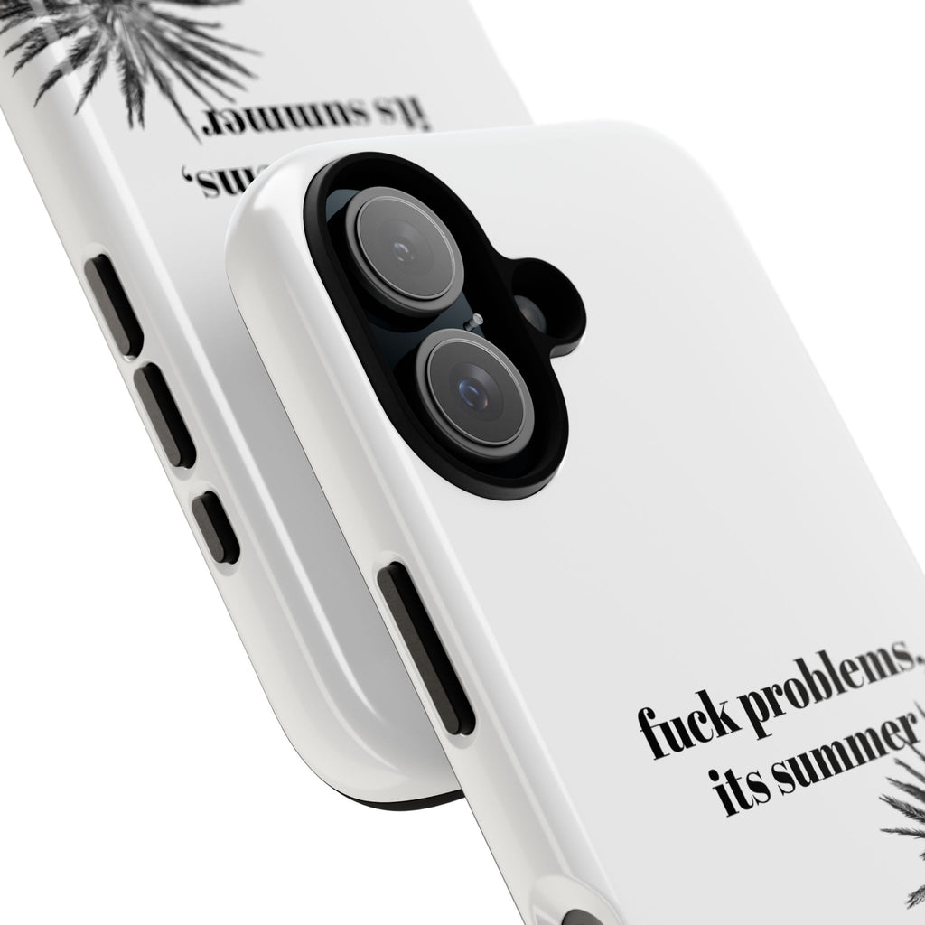 Phone Case — “fuck problems, it’s summer” Palm Tree Protective Case