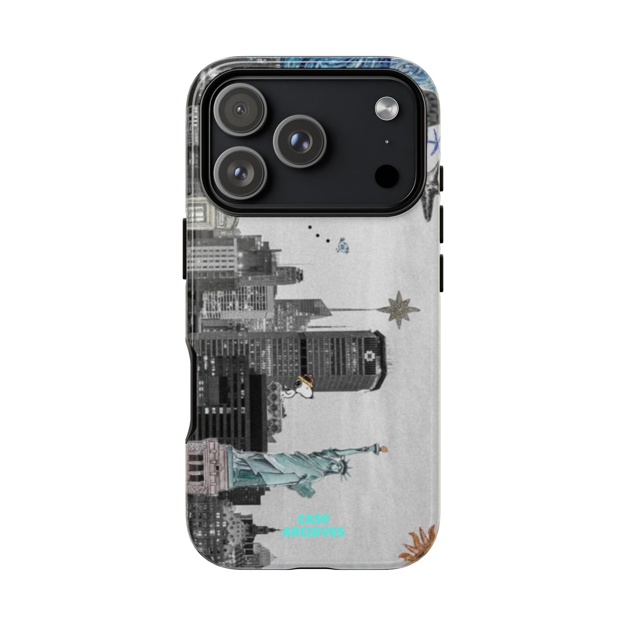 City Skyline Tough Phone Case – Statue of Liberty Urban Art Protective Cover