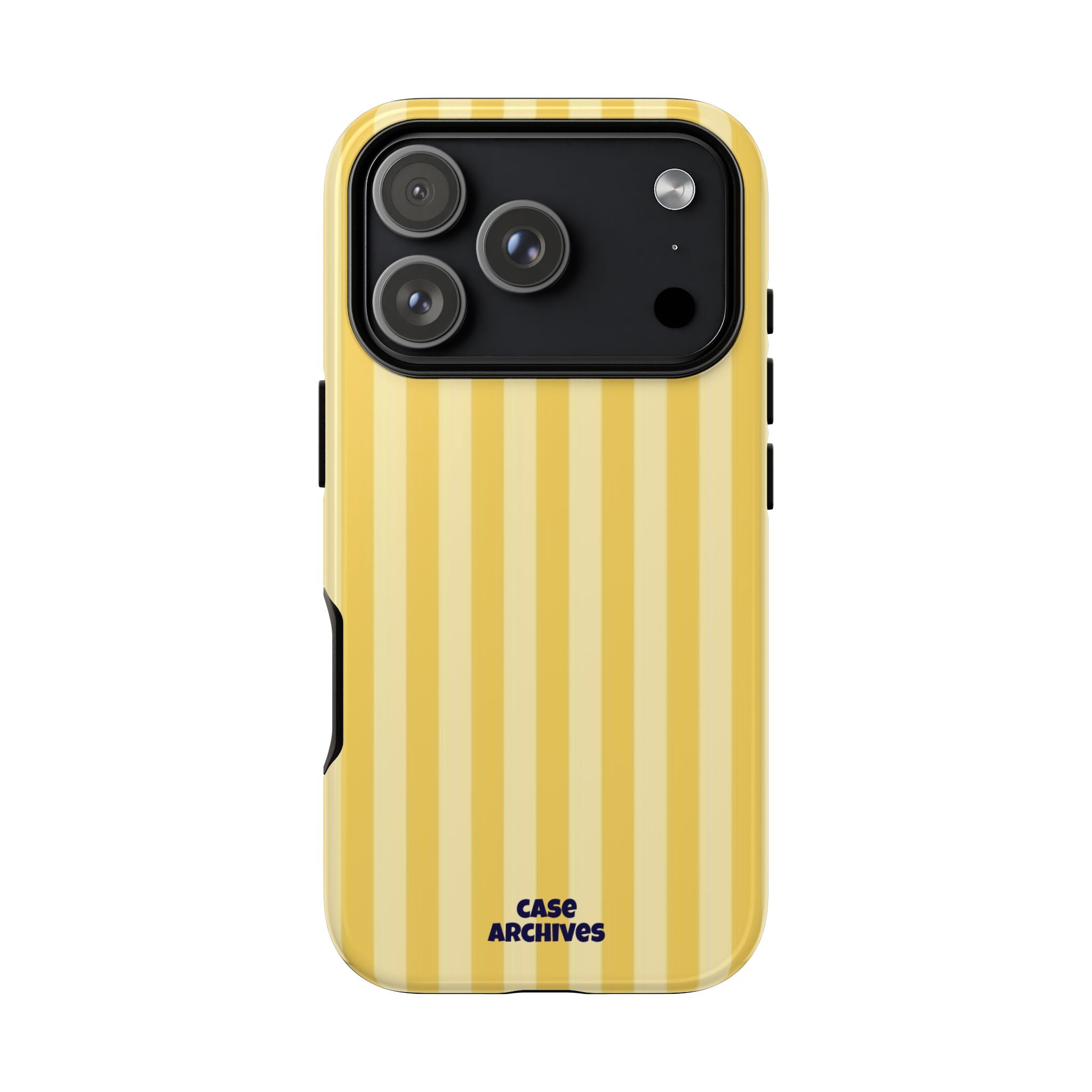 Yellow Striped Tough Phone Case – Durable Protective Cover (Case Archives)