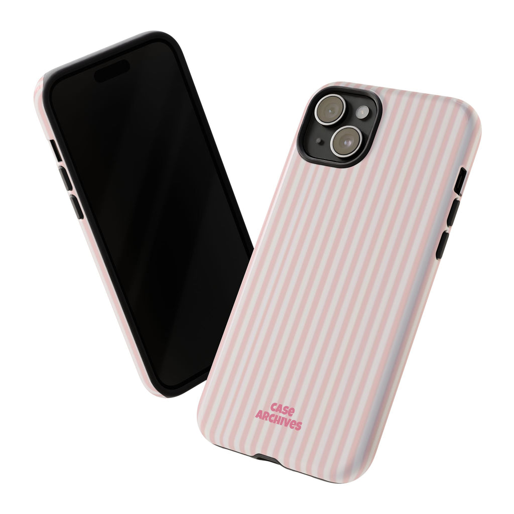 Pink Pastel Stripe Tough Phone Case — Protective iPhone Cover