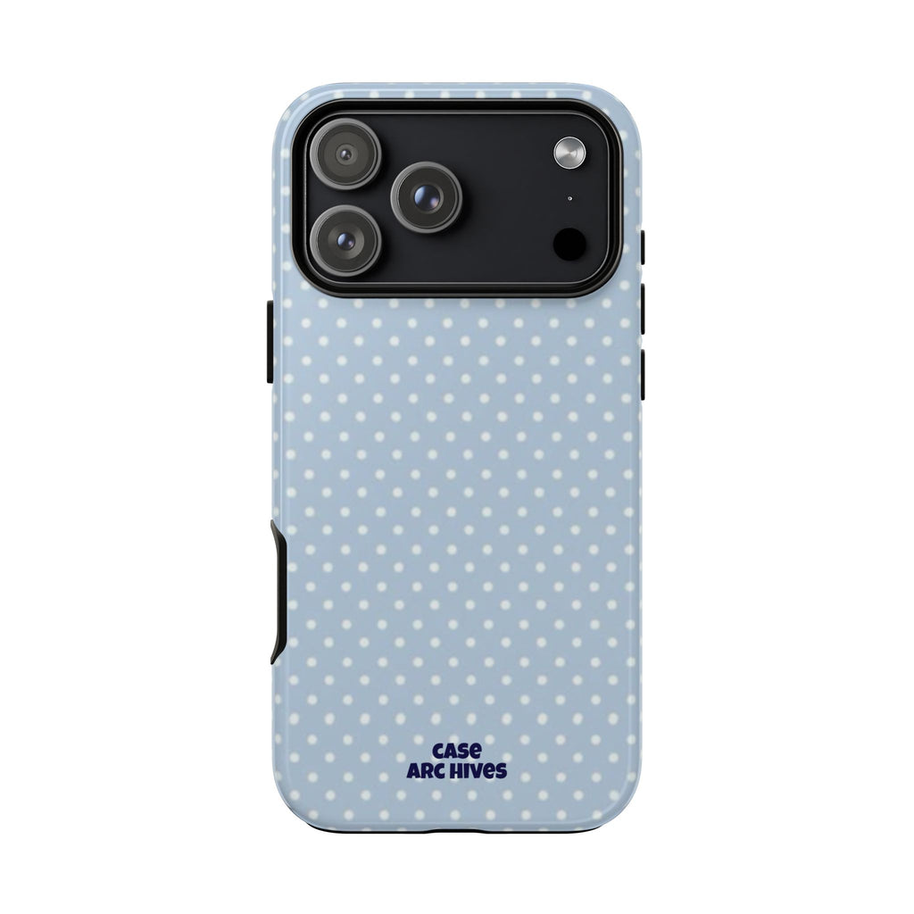 Pastel Blue Polka Dot Tough Phone Case — Protective iPhone Cover