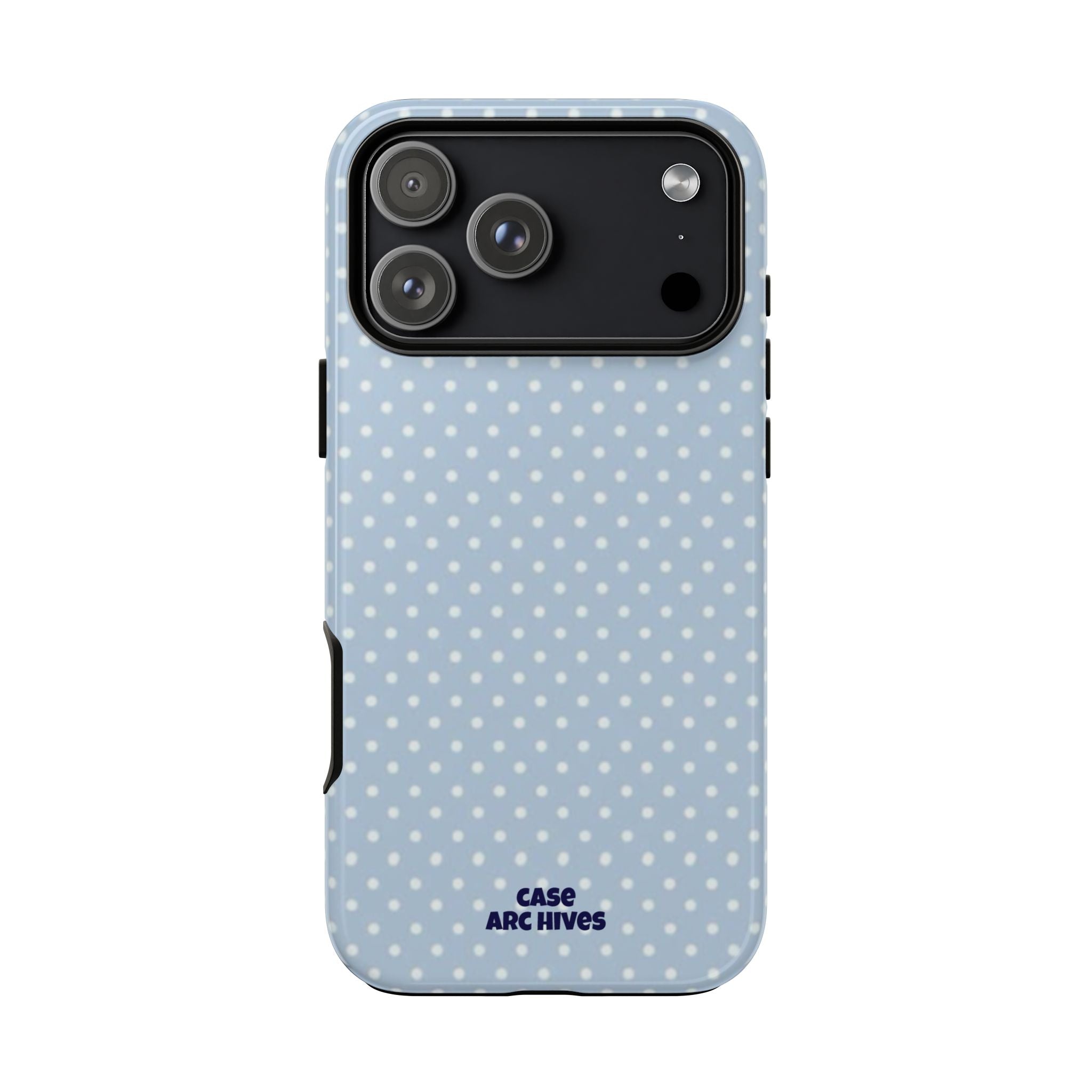 Pastel Blue Polka Dot Tough Phone Case — Protective iPhone Cover