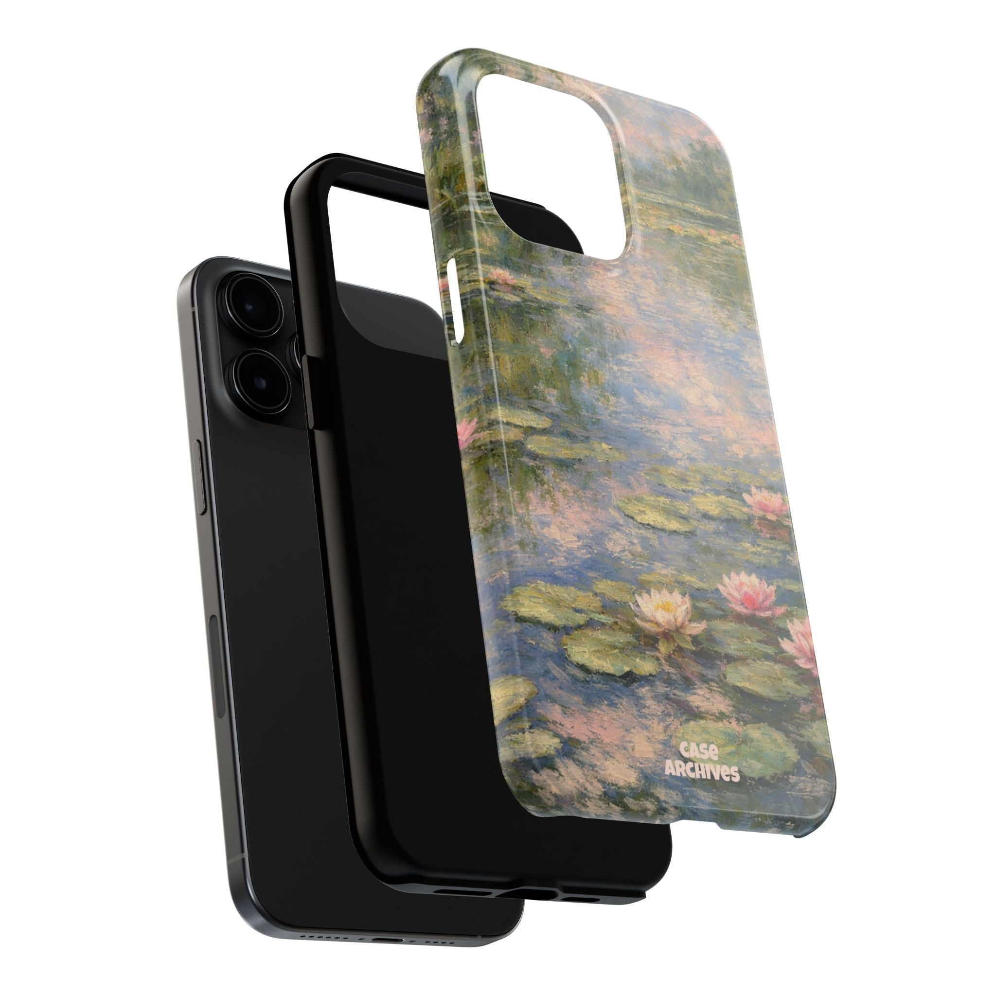 Water Lily Tough Phone Case — Monet-Inspired Floral Protective Phone Cover