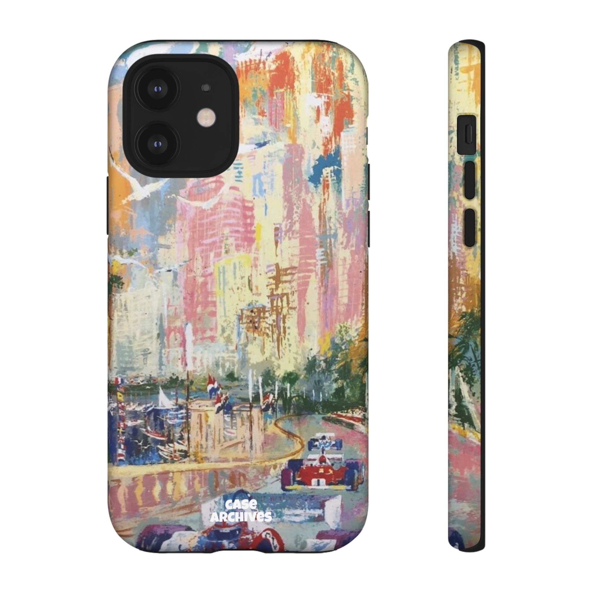 Racing Cityscape Phone Case — Vintage Grand Prix Art Protective Cover