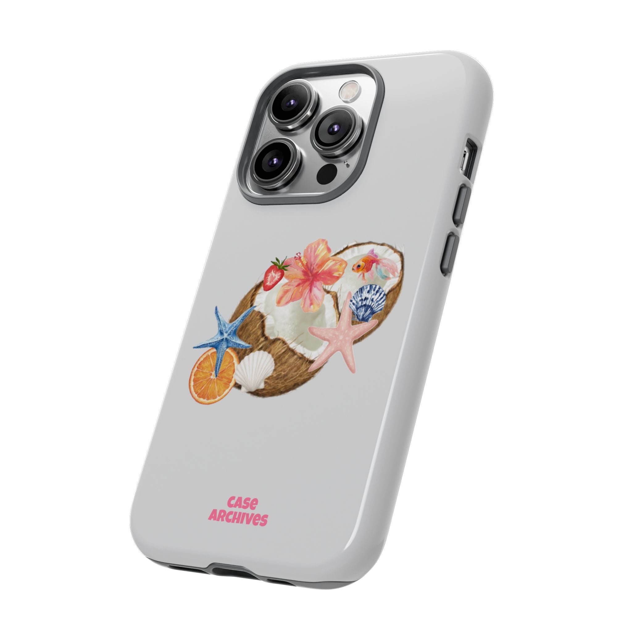 Beach Shells Tough Phone Case — Tropical Starfish & Hibiscus Design